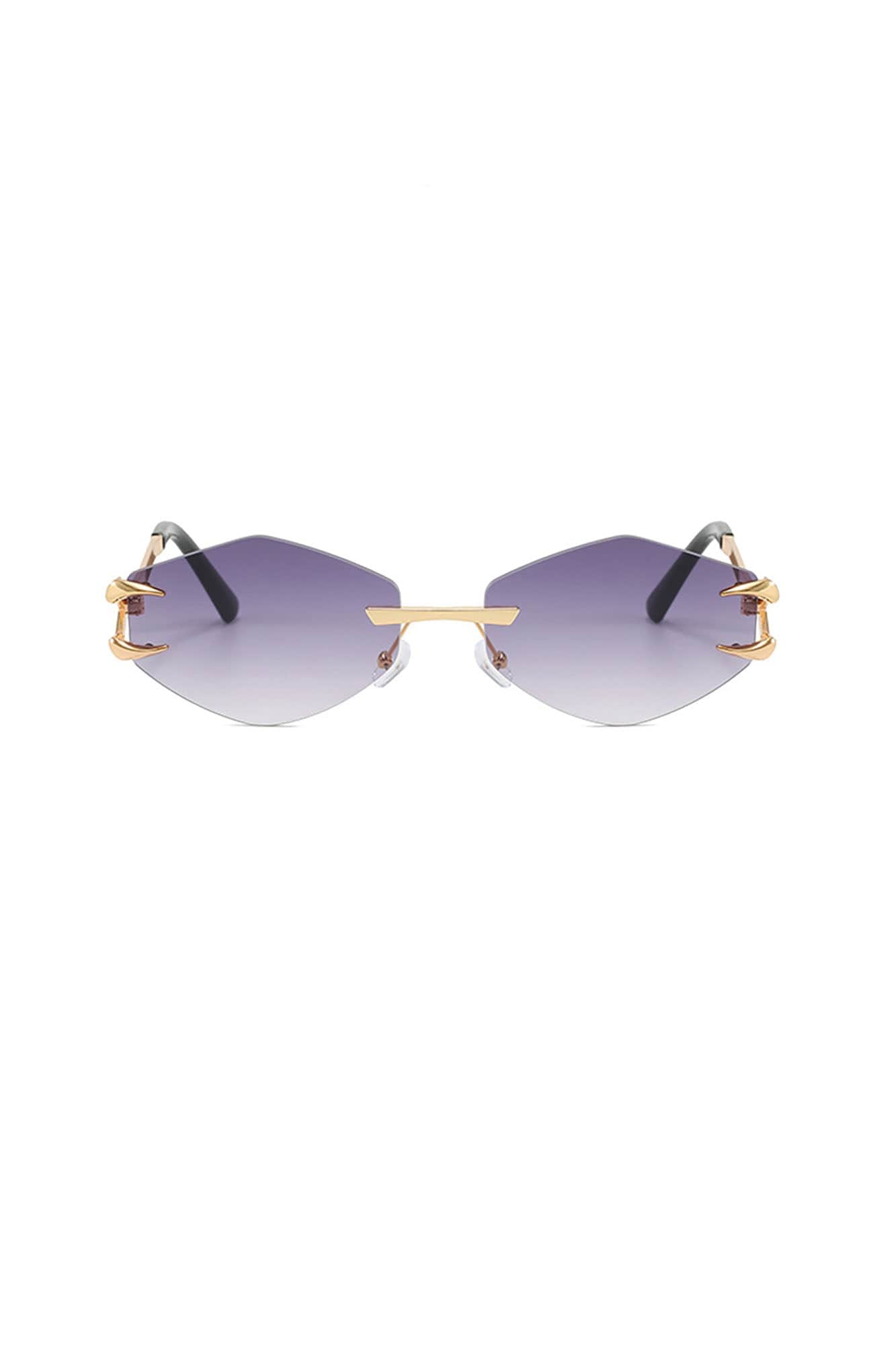 DAMAGE ASIA Claw Temple Gradient Hex Lens Rimless Sunglasses, premium urban and streetwear designers apparel on PROJECTISR.com, DAMAGE ASIA