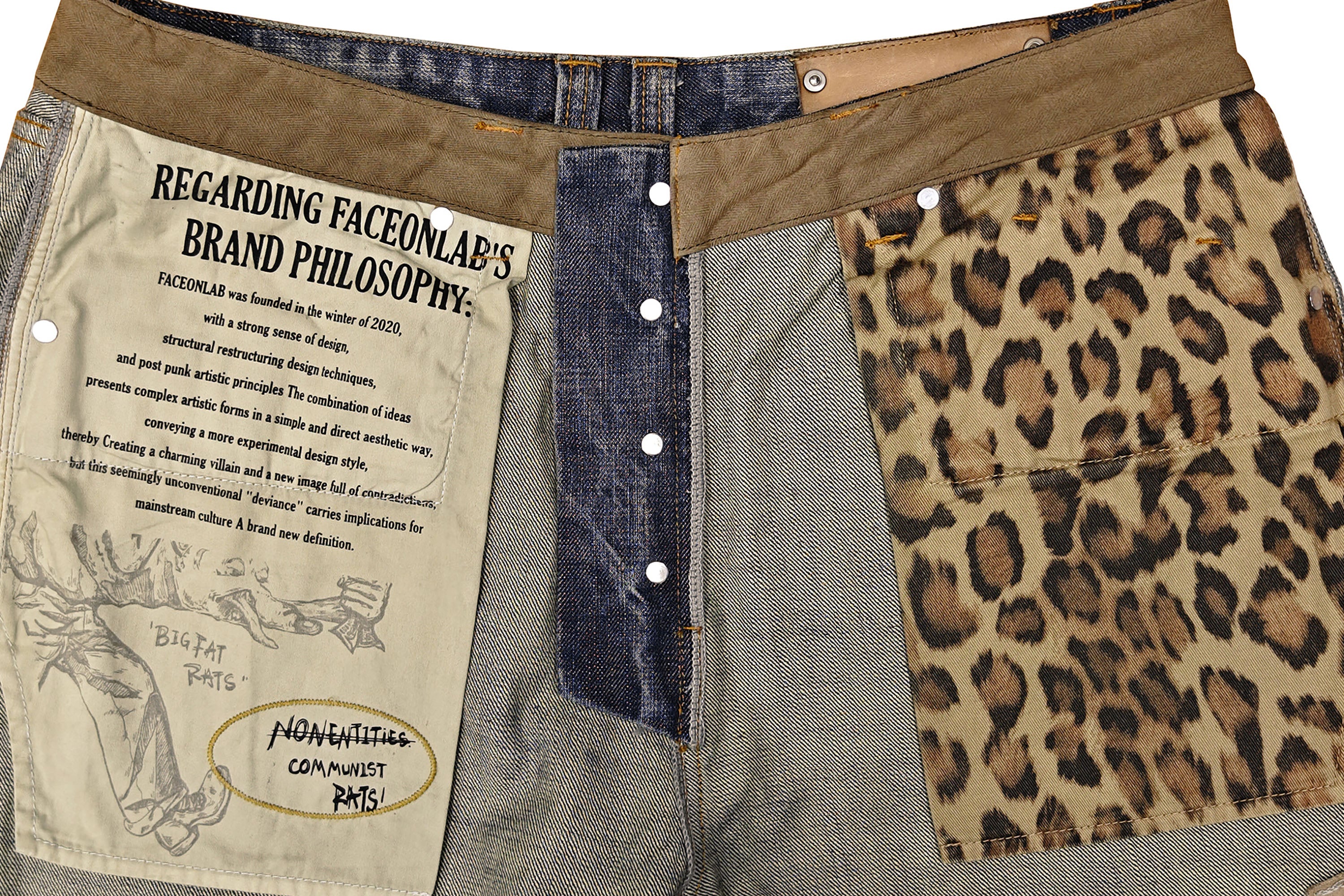 FACEONLAB Grunge Distressed Straight-Leg Jeans
