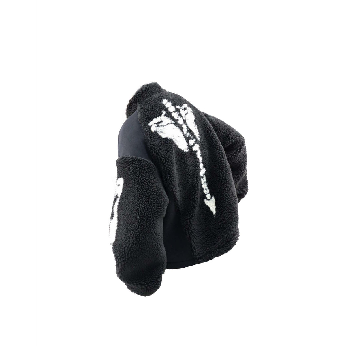 RELABEL Bone Graphic Wool-Blend Deconstructed Spliced Stand-Collar Coat — square · back