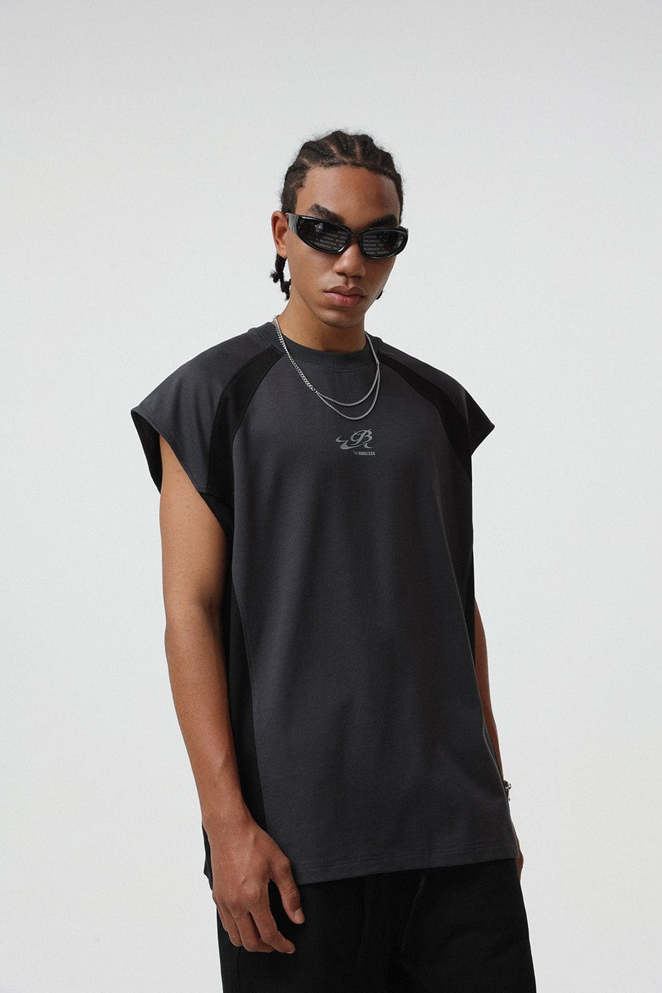 BONELESS Deconstructed Spliced Tank Top, premium urban and streetwear designers apparel on PROJECTISR.com, BONELESS