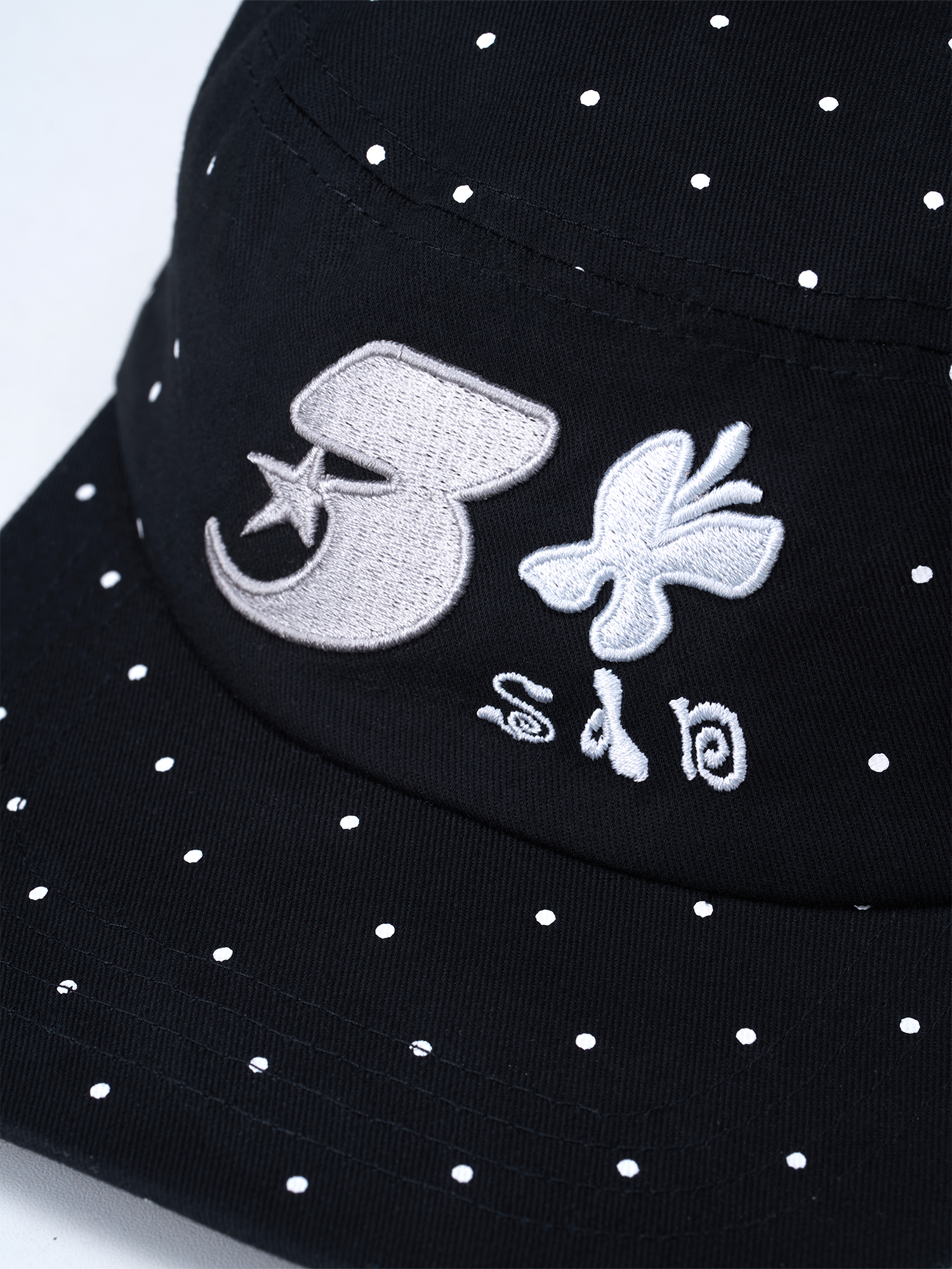 SANB Polka Dot Embroidered Pillbox Hat