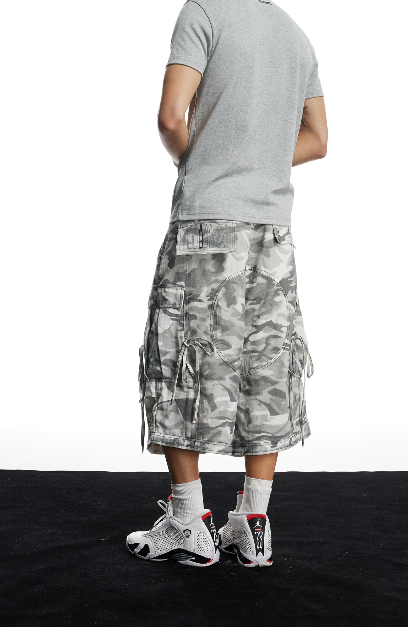 DND4DES Drawstring Camo Cargo Wide-Leg Shorts