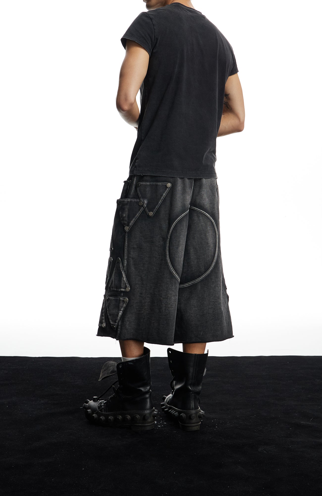DND4DES Washed Geometric Panel Shorts