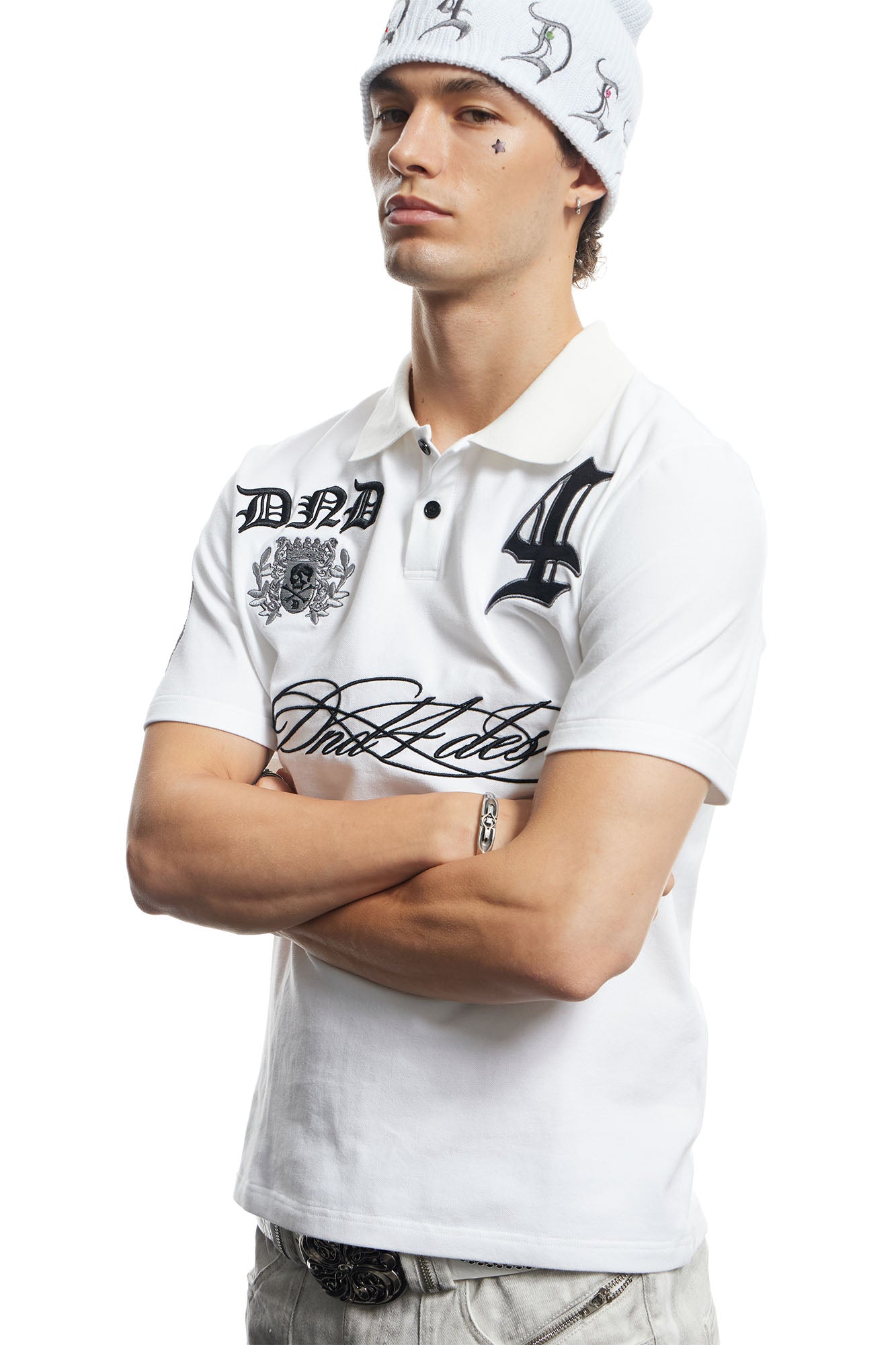 DND4DES Contrast Embroidered Polo Tee