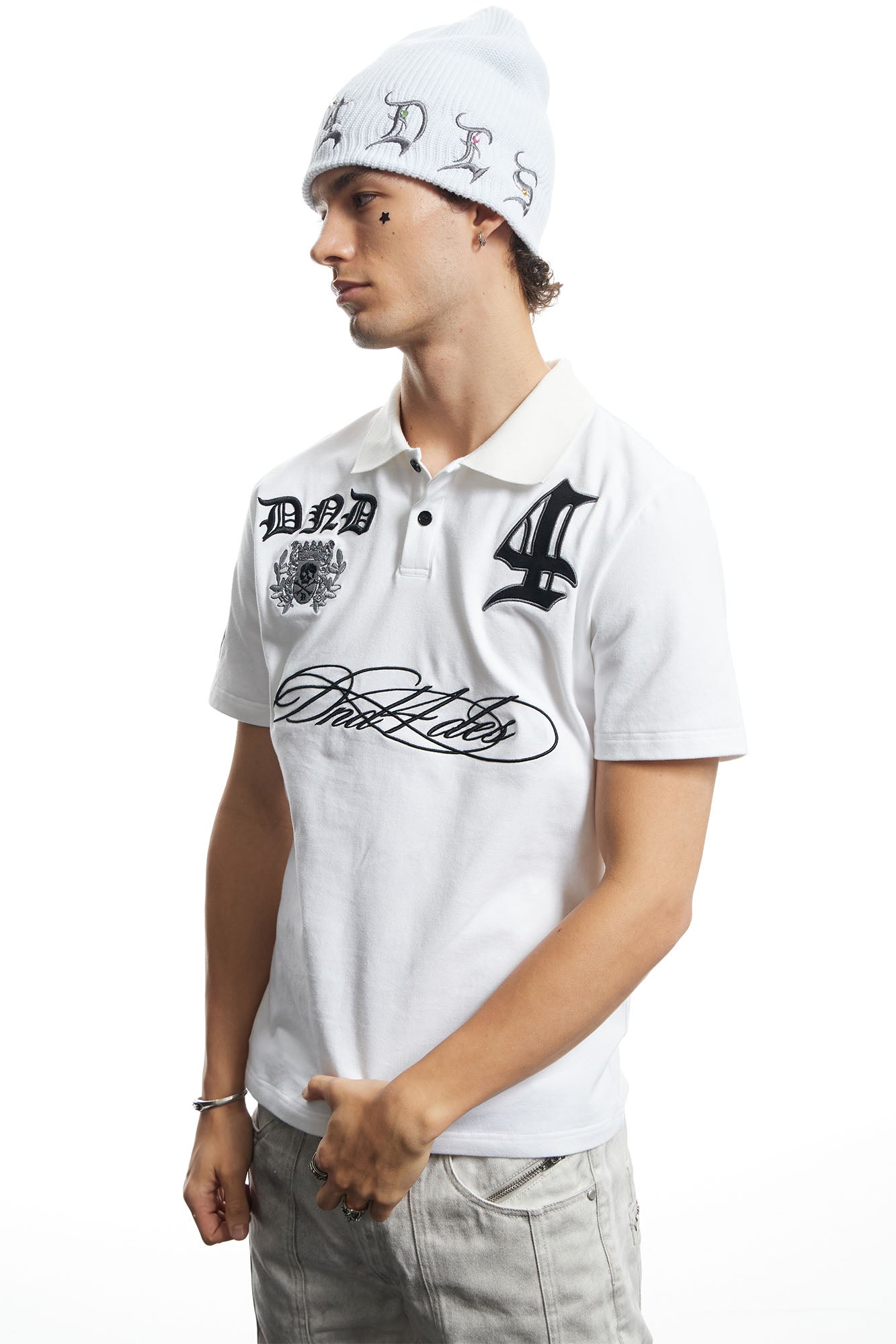 DND4DES Contrast Embroidered Polo Tee