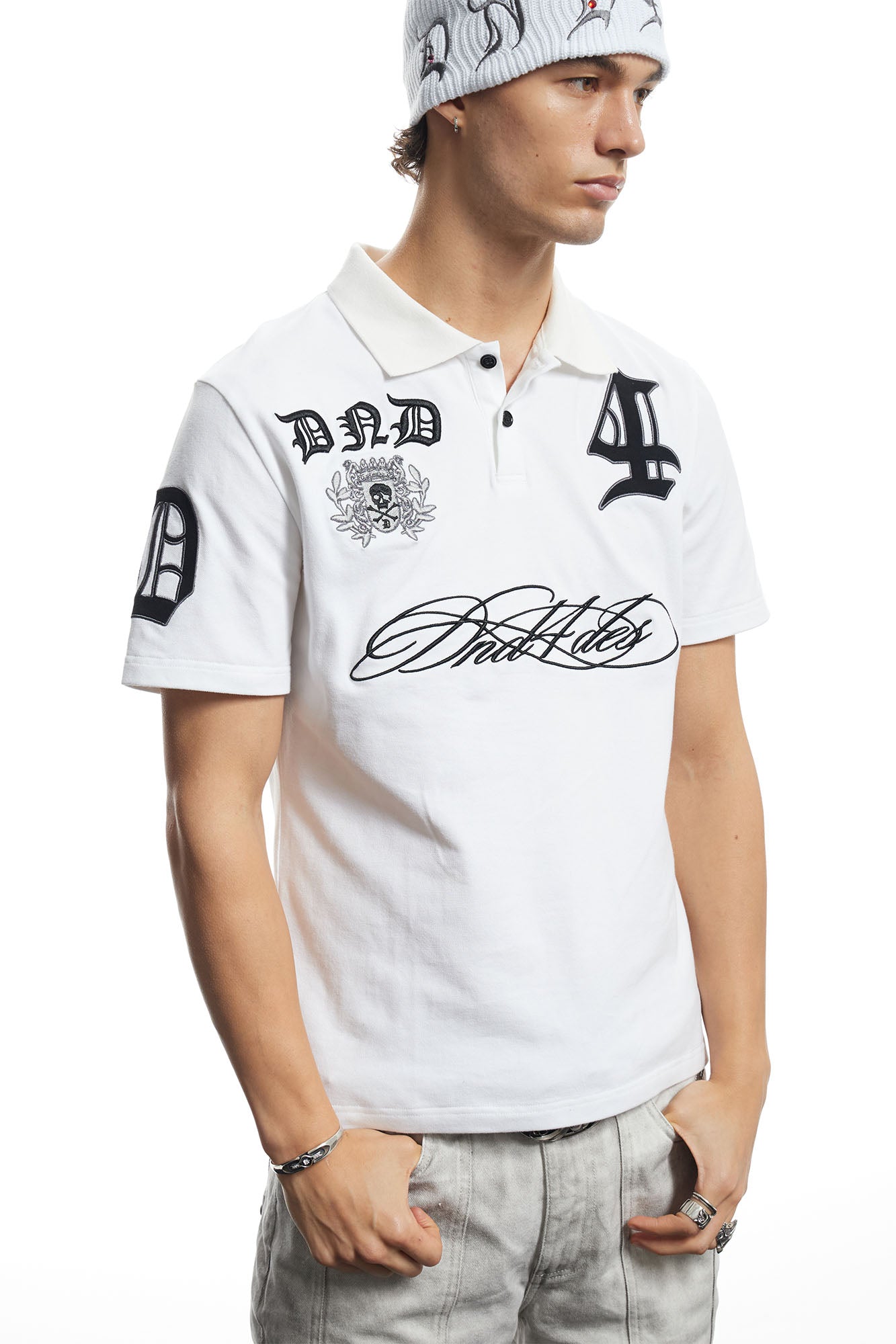 DND4DES Contrast Embroidered Polo Tee