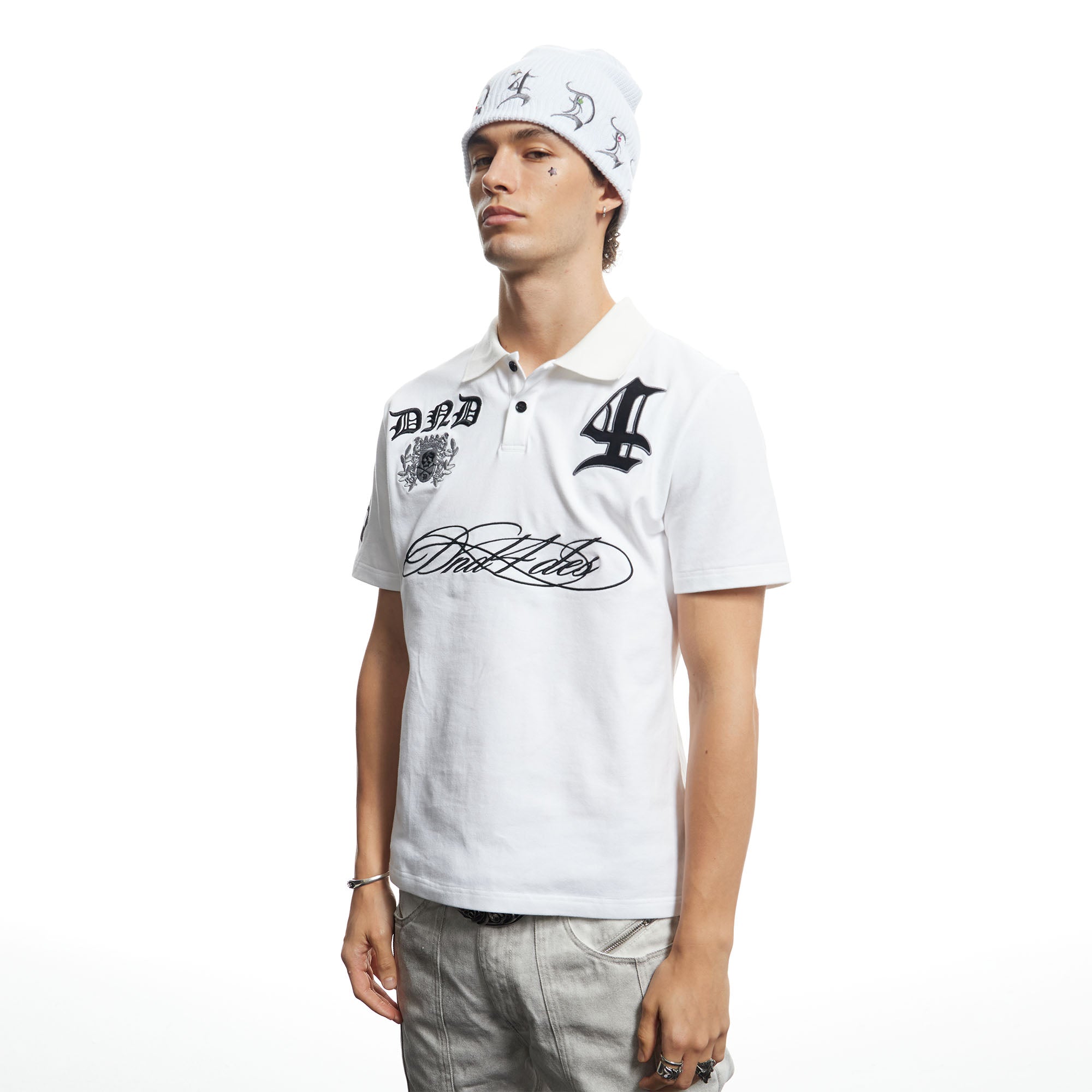 DND4DES Contrast Embroidered Polo Tee