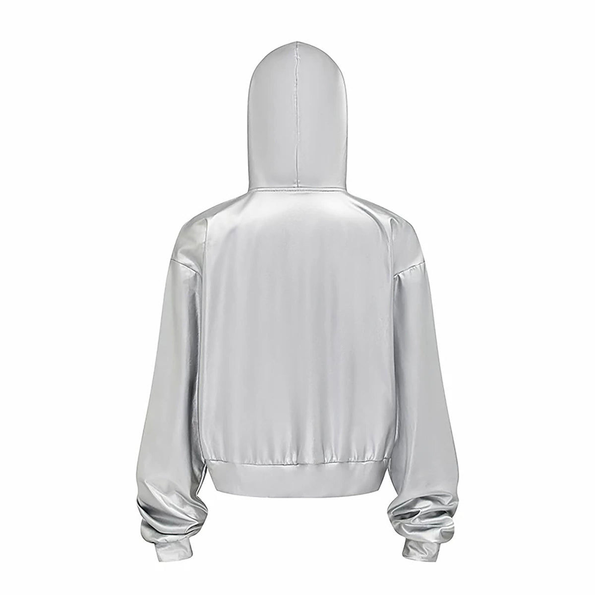 REBEL WAVE Silver Zippered Graphic Hoodie