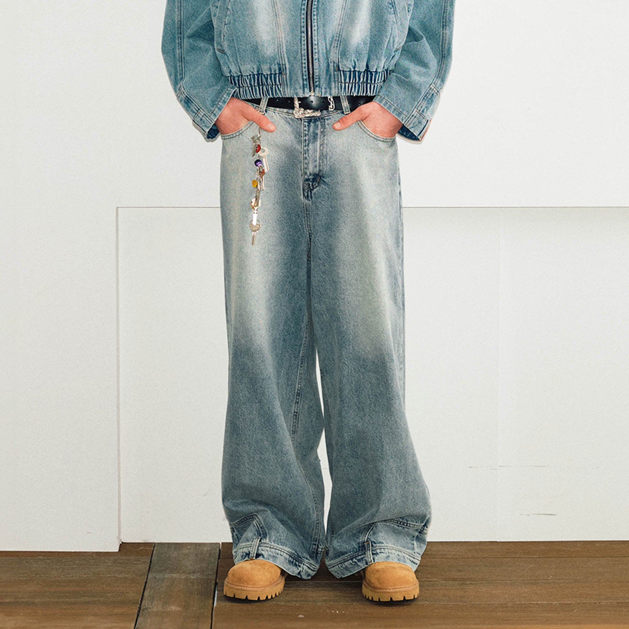 KREATE Inverted Deconstructed Baggy Jeans