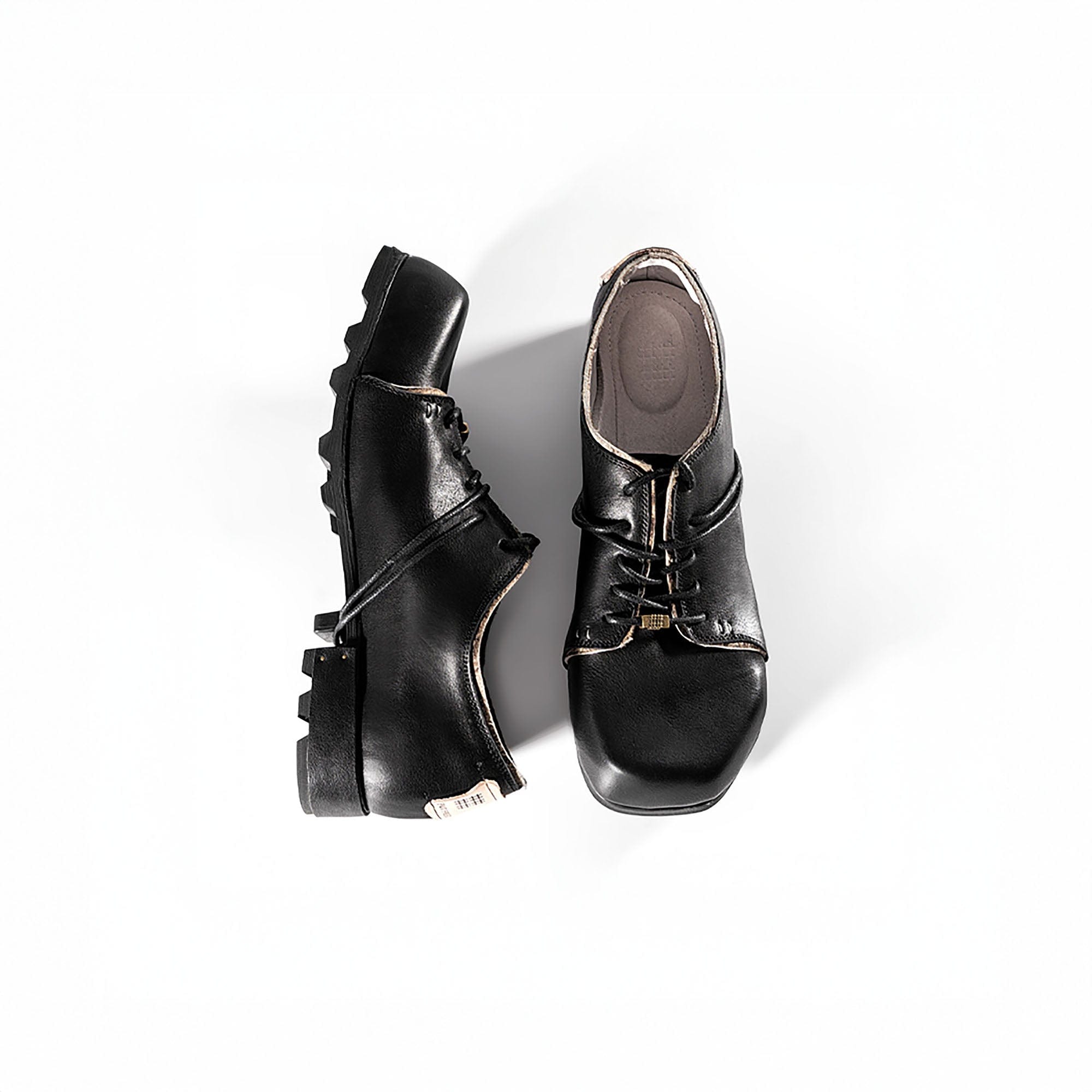 REWRITE Lace Up Square-Toe Derby Shoes, 43 REWRITE Lace Up Square-Toe Derby Shoes, 43
