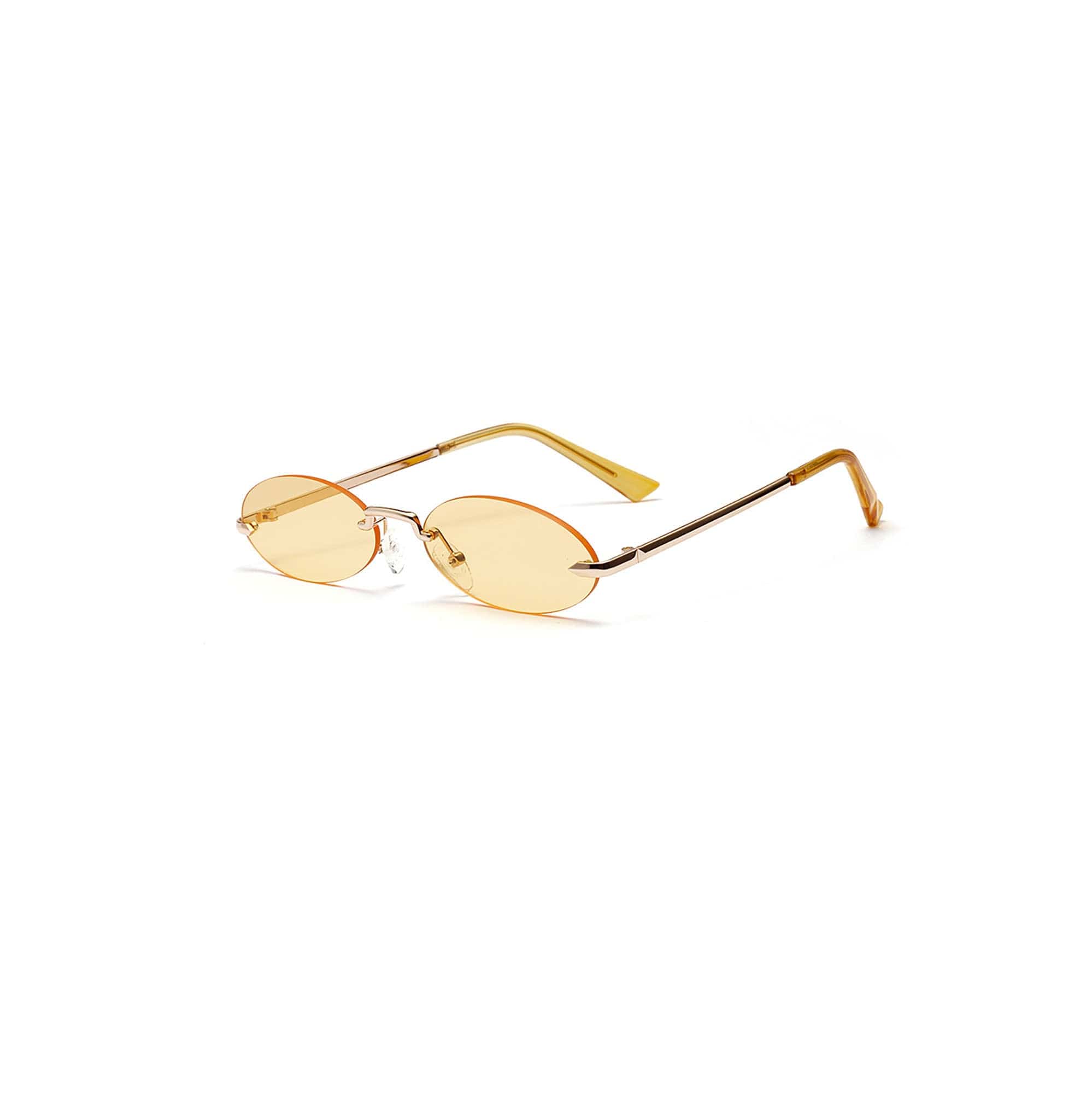 DAMAGE ASIA Oval Rimless Translucent Sunglasses