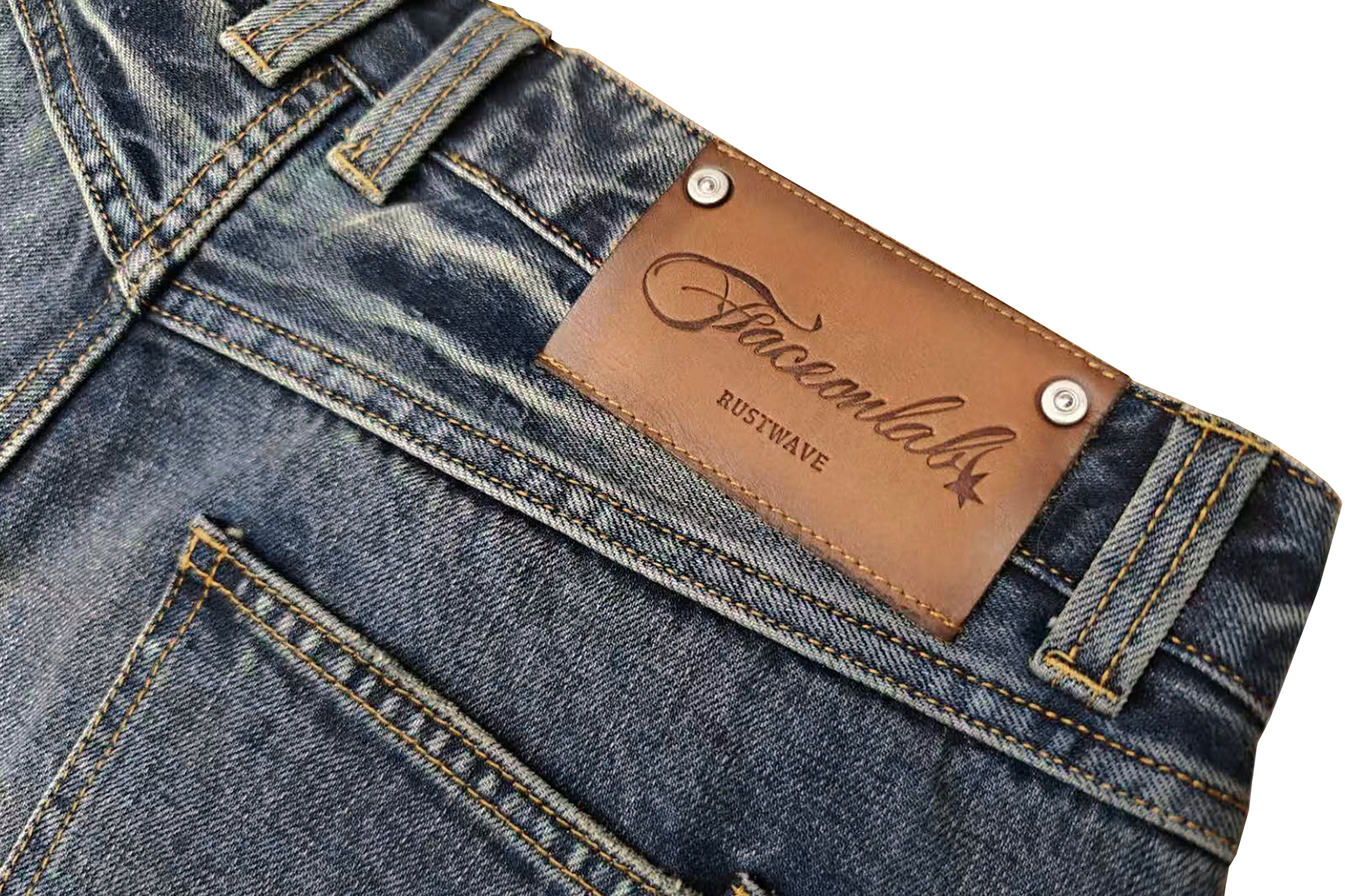 FACEONLAB Grunge Distressed Straight-Leg Jeans