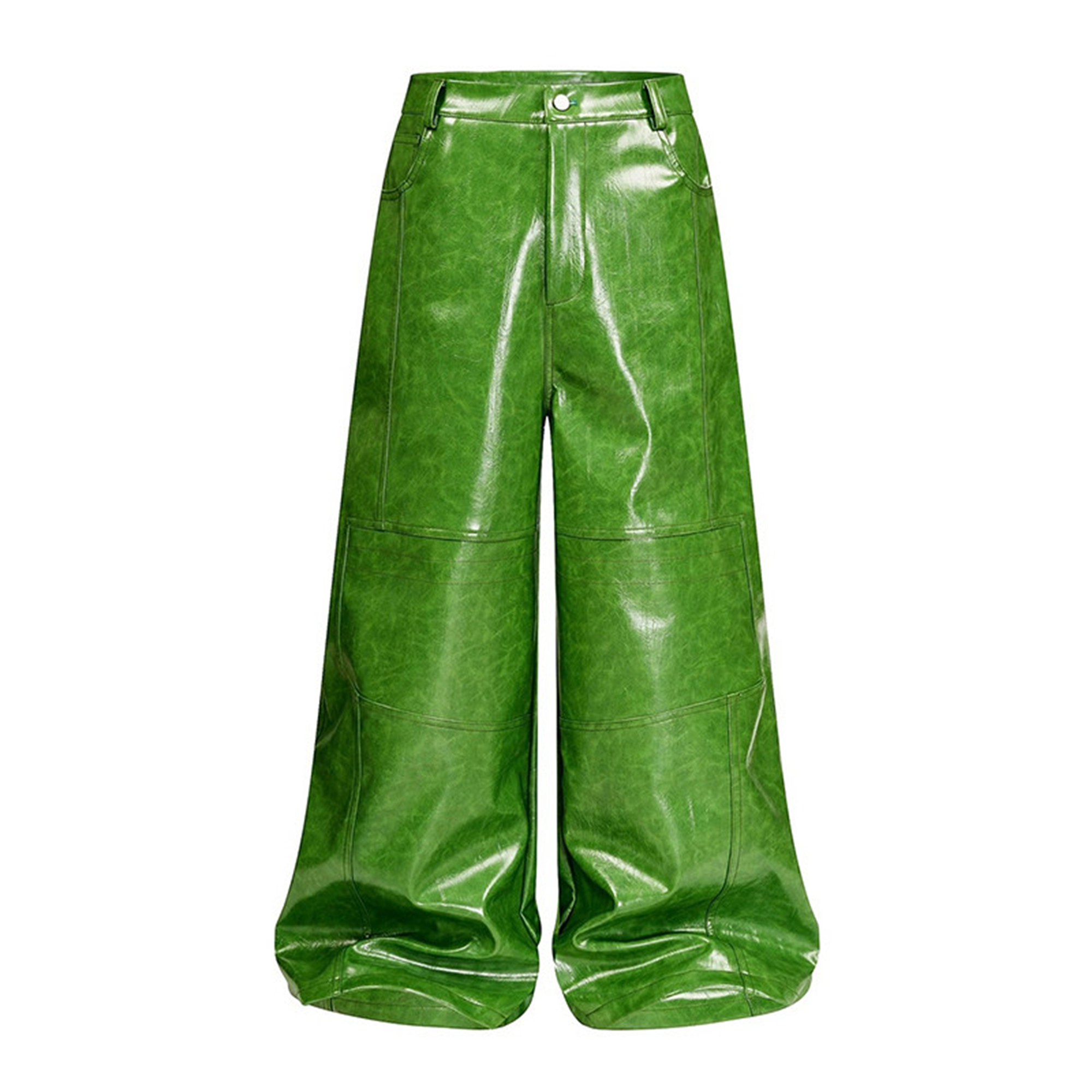 REBEL WAVE Patent Faux Leather Wide-Leg Pants