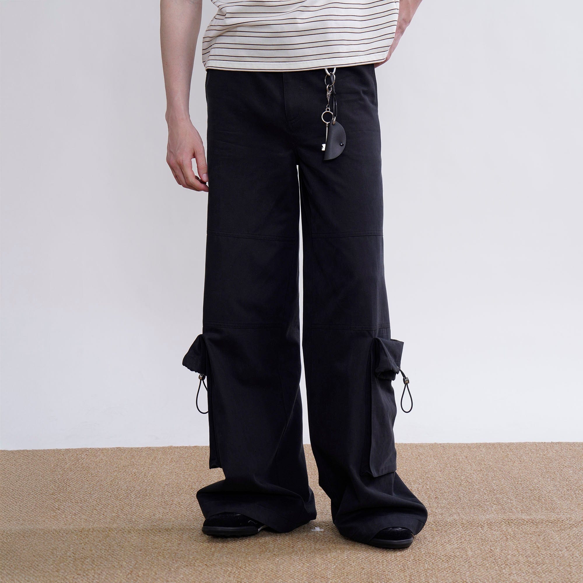 ORAL UTOPIA Utility Drawcord Pocket Wide-Leg Pants, premium urban and streetwear designers apparel on PROJECTISR.com, ORAL UTOPIA