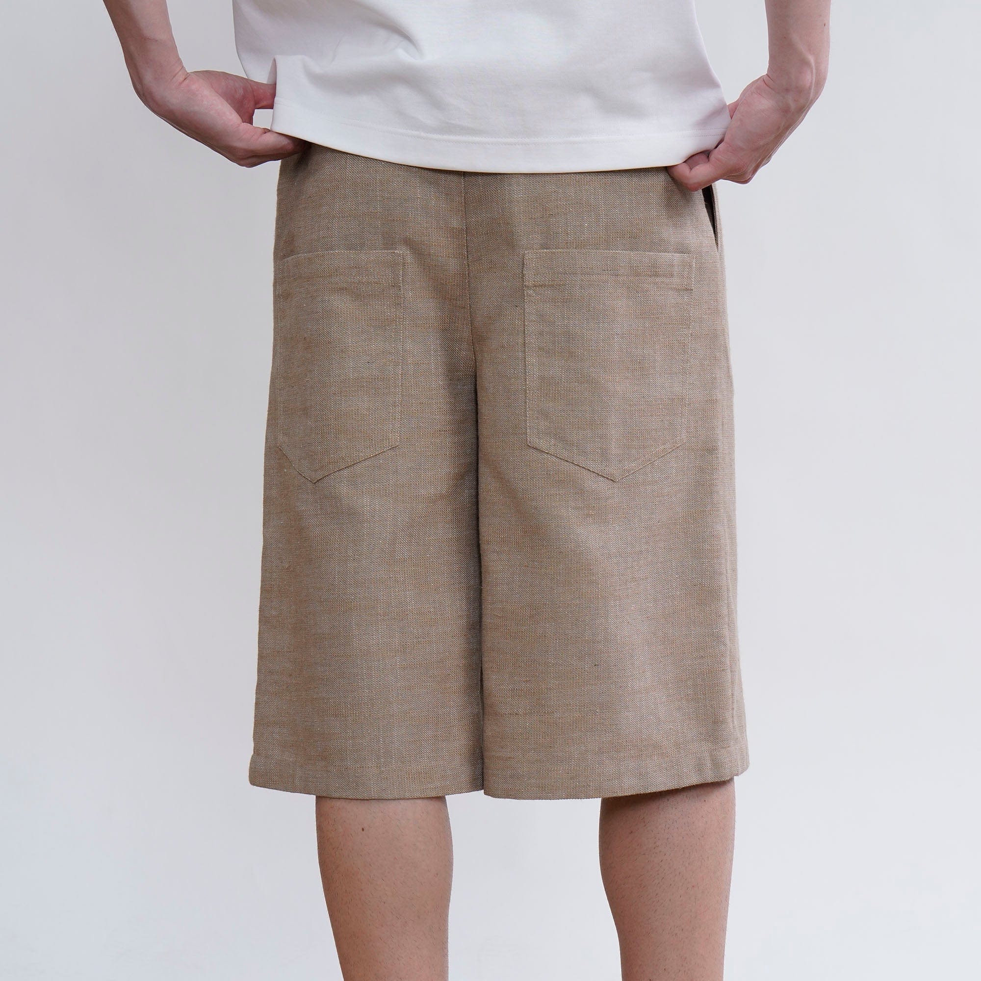 ORAL UTOPIA Tassel Flower Embellished Linen Blend Shorts, premium urban and streetwear designers apparel on PROJECTISR.com, ORAL UTOPIA