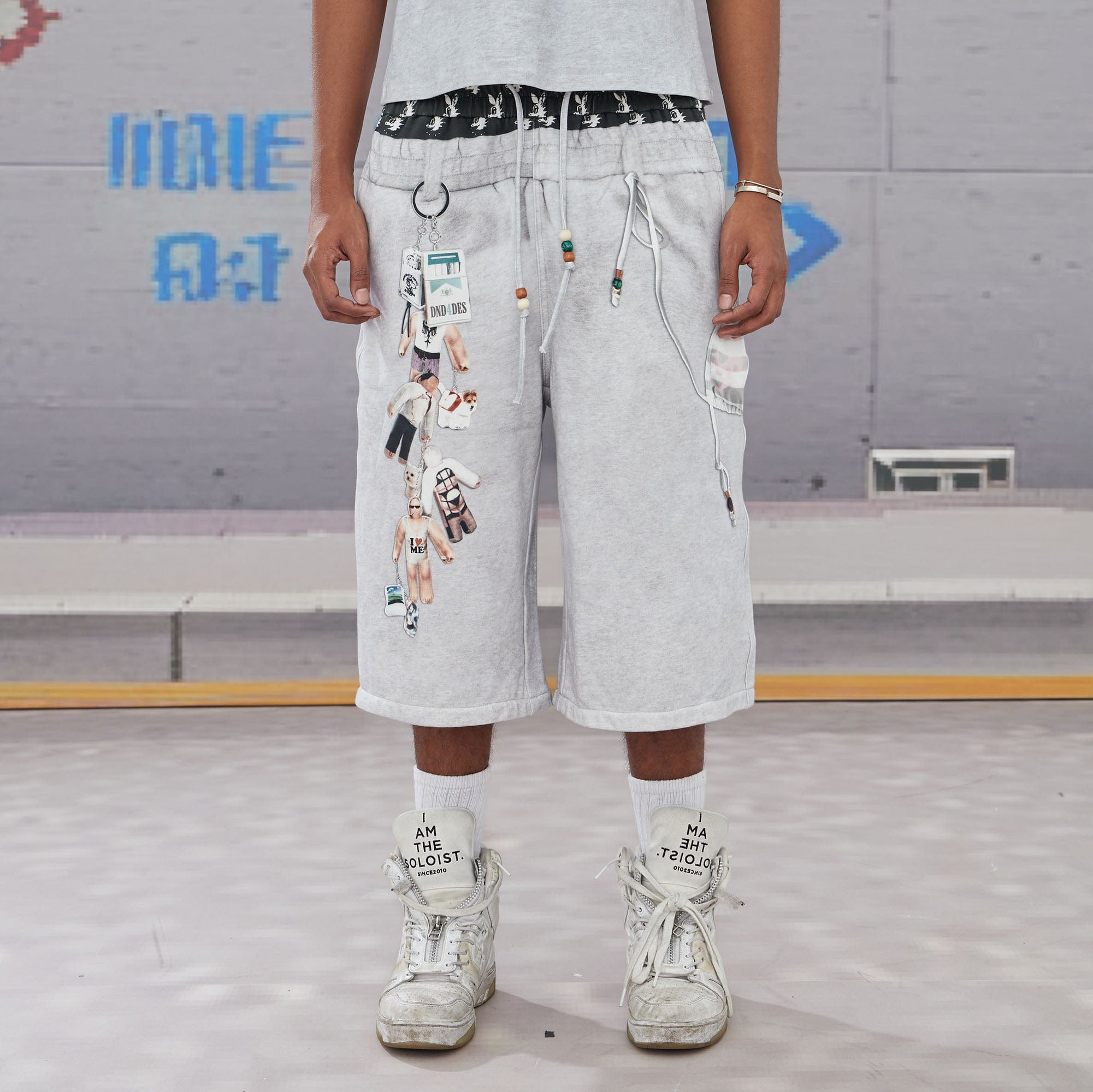 DND4DES Keychain Double-Waist Graphics Shorts, premium urban and streetwear designers apparel on PROJECTISR.com, DND4DES