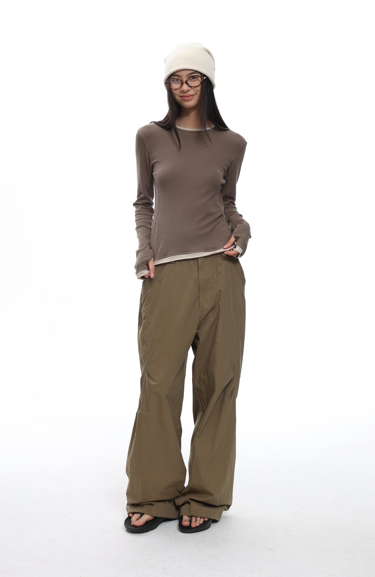 ROARINGWILD A ARCH Essential Drawstring Parachute Pants