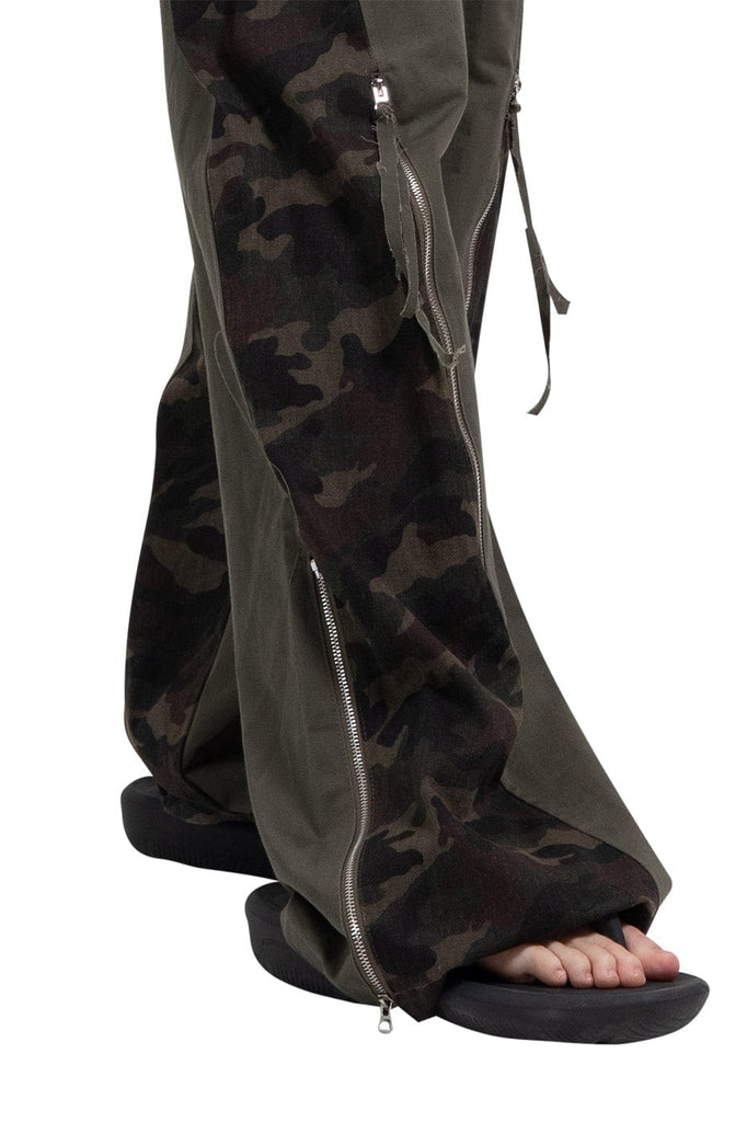 DND4DES Spliced Camouflage Bandage Zipper Cargo, premium urban and streetwear designers apparel on PROJECTISR.com, DND4DES
