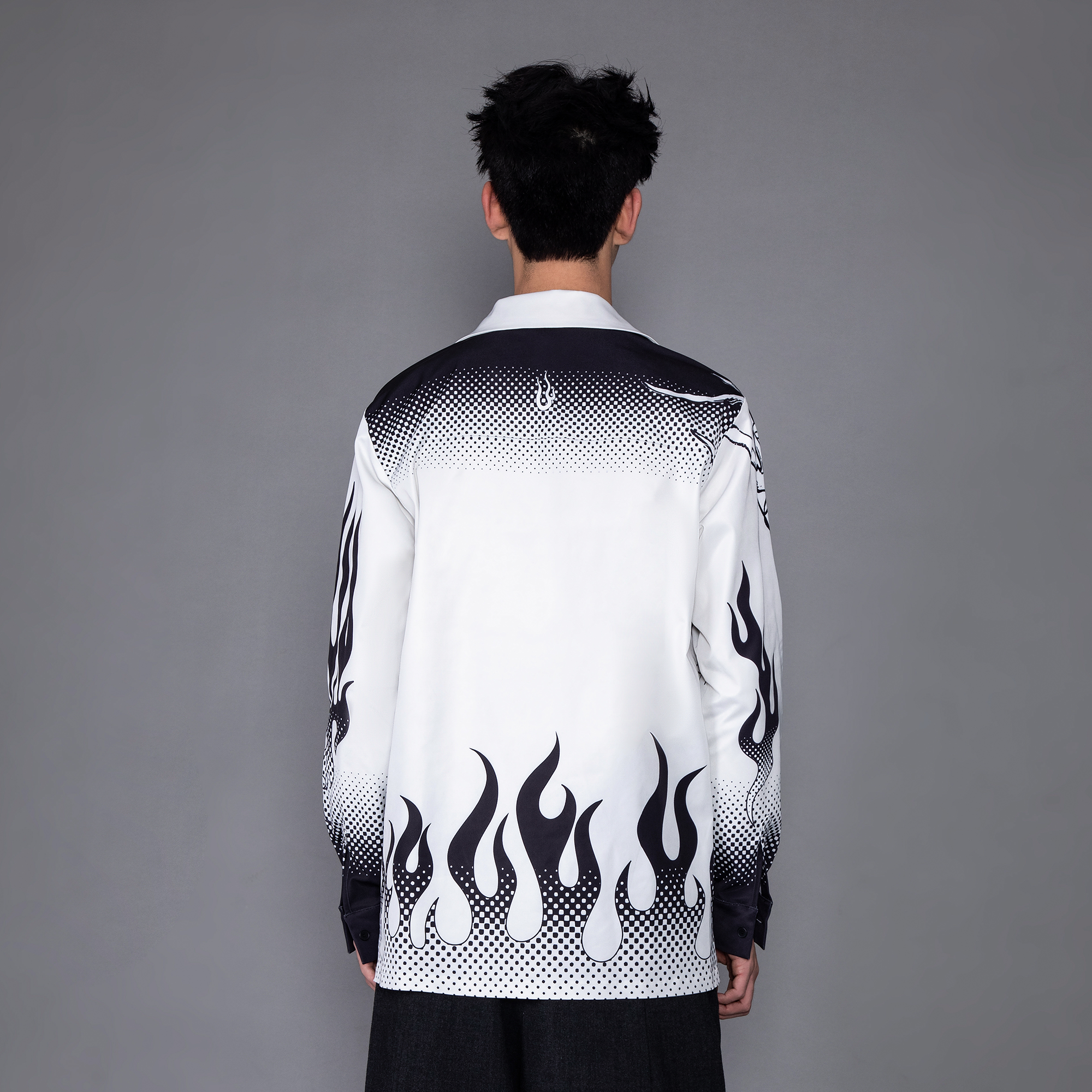 MASH UP ASIA Dragon Flame Graphic Oversized Blazer, premium urban and streetwear designers apparel on PROJECTISR.com, MASH UP ASIA