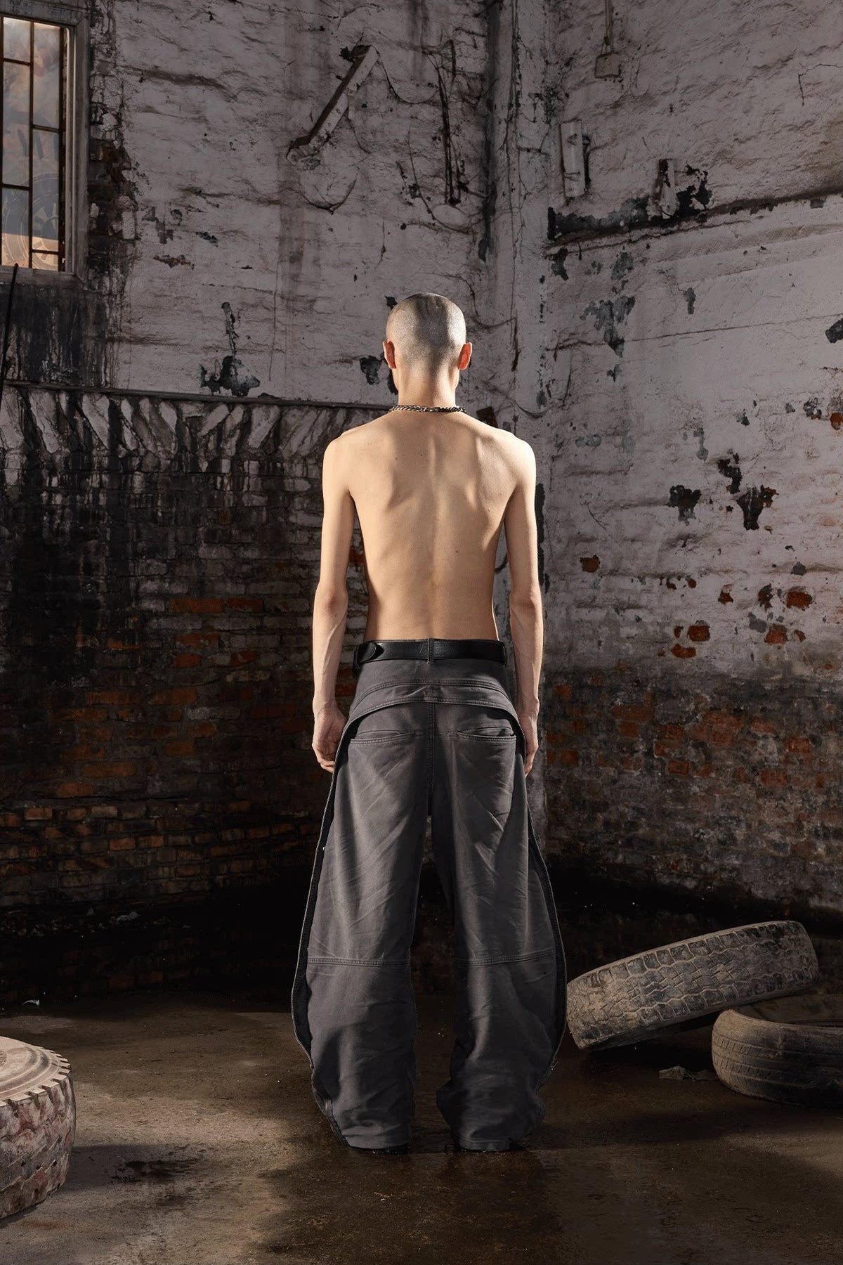 AVINMADE Suede-Panel Cargo Jeans — full body