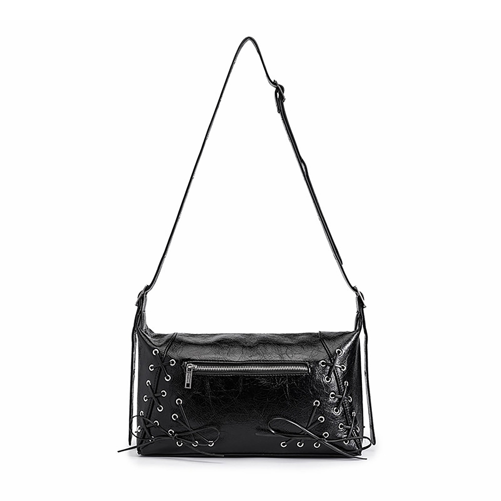 REBEL WAVE Cross Lace-Up Shoulder Bag