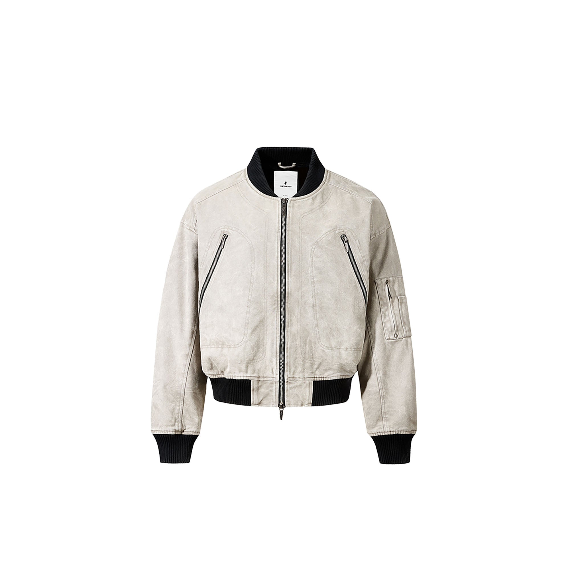 FORFEARTHAT Faded Wash Utility Bomber Jacket
