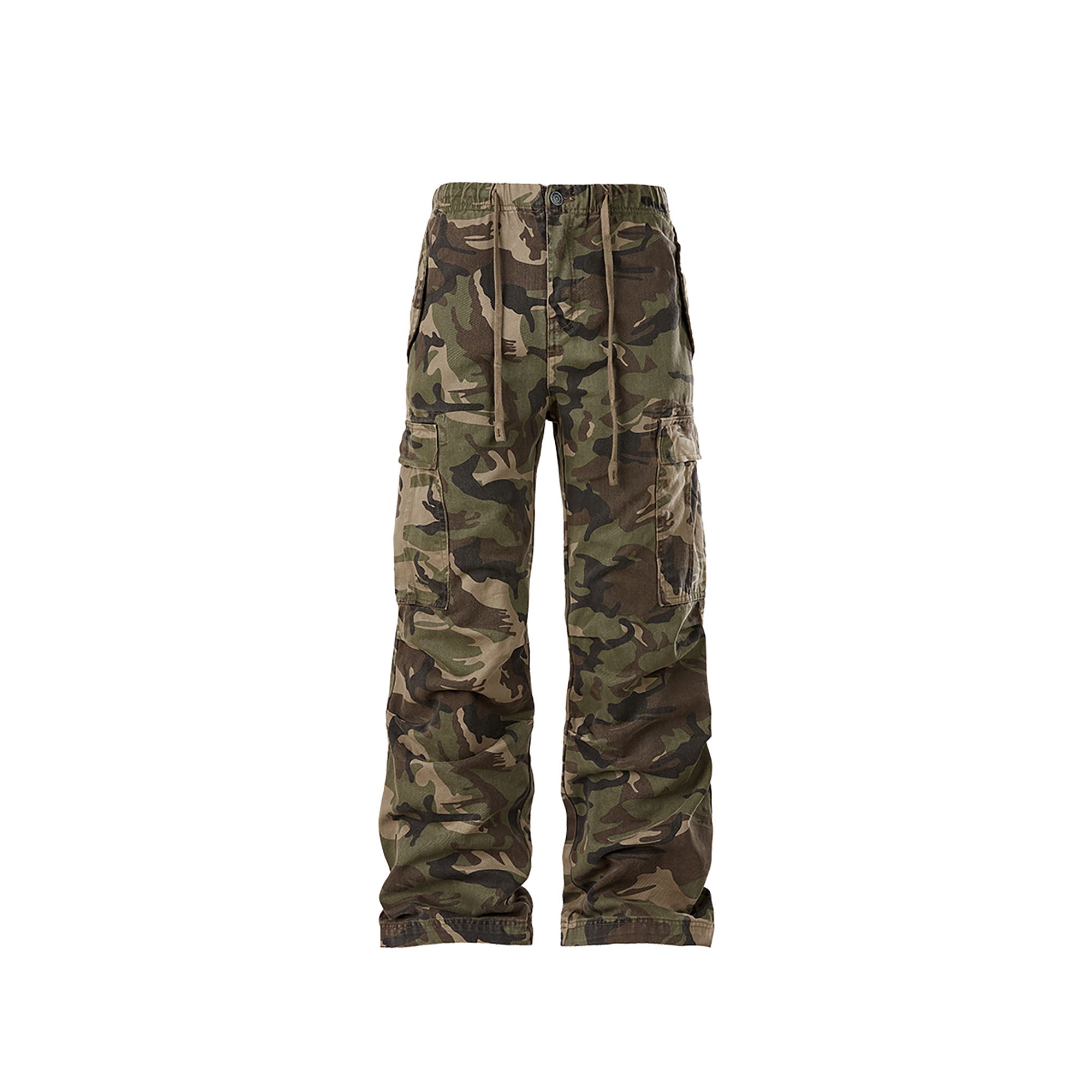 FORFEARTHAT Camo Multi-Pocket Drawstring Pants