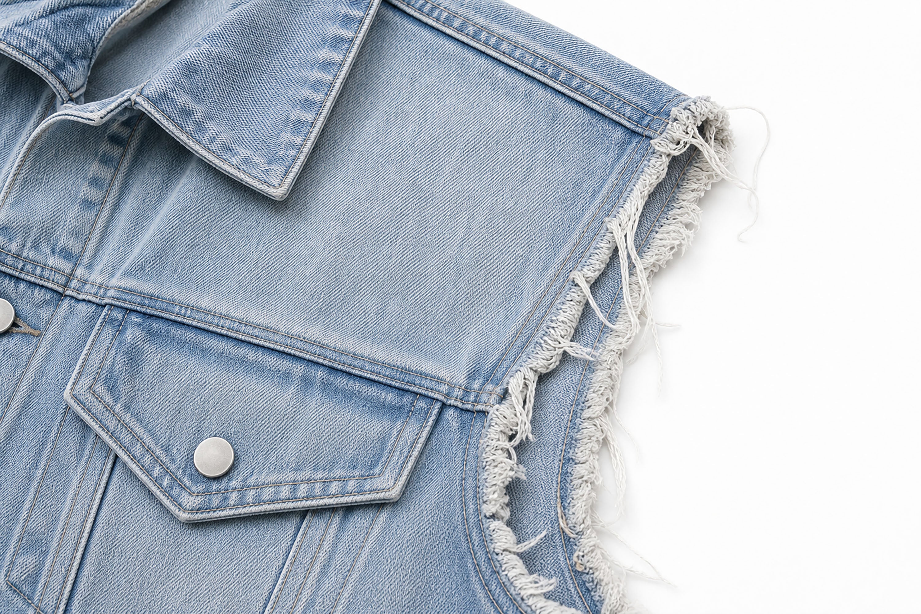 CLP Washed Frayed-Hem Vest, premium urban and streetwear designers apparel on PROJECTISR.com, CLP