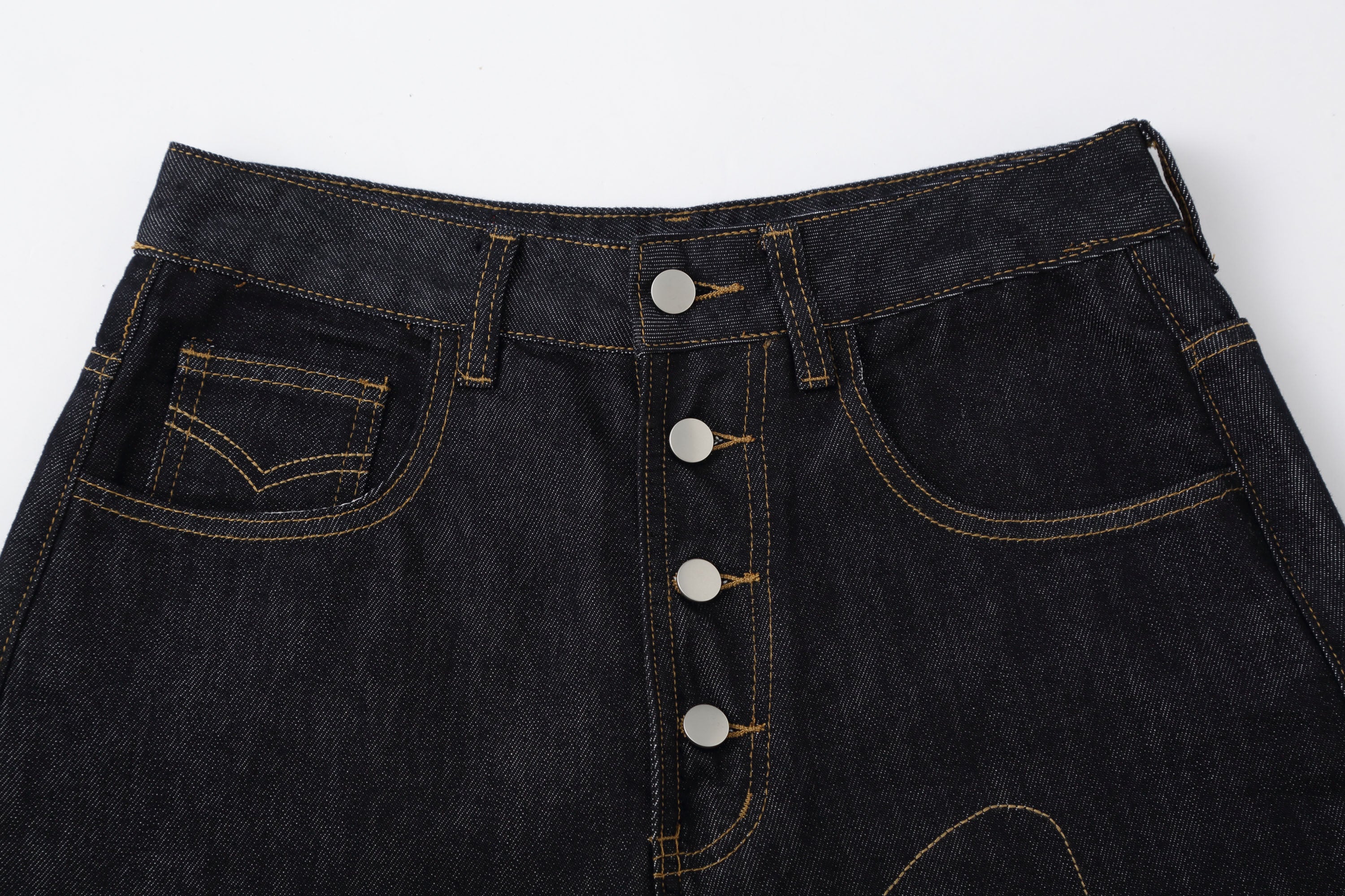 CLP Retro Contrast Stitch Straight-Leg Jorts, premium urban and streetwear designers apparel on PROJECTISR.com, CLP