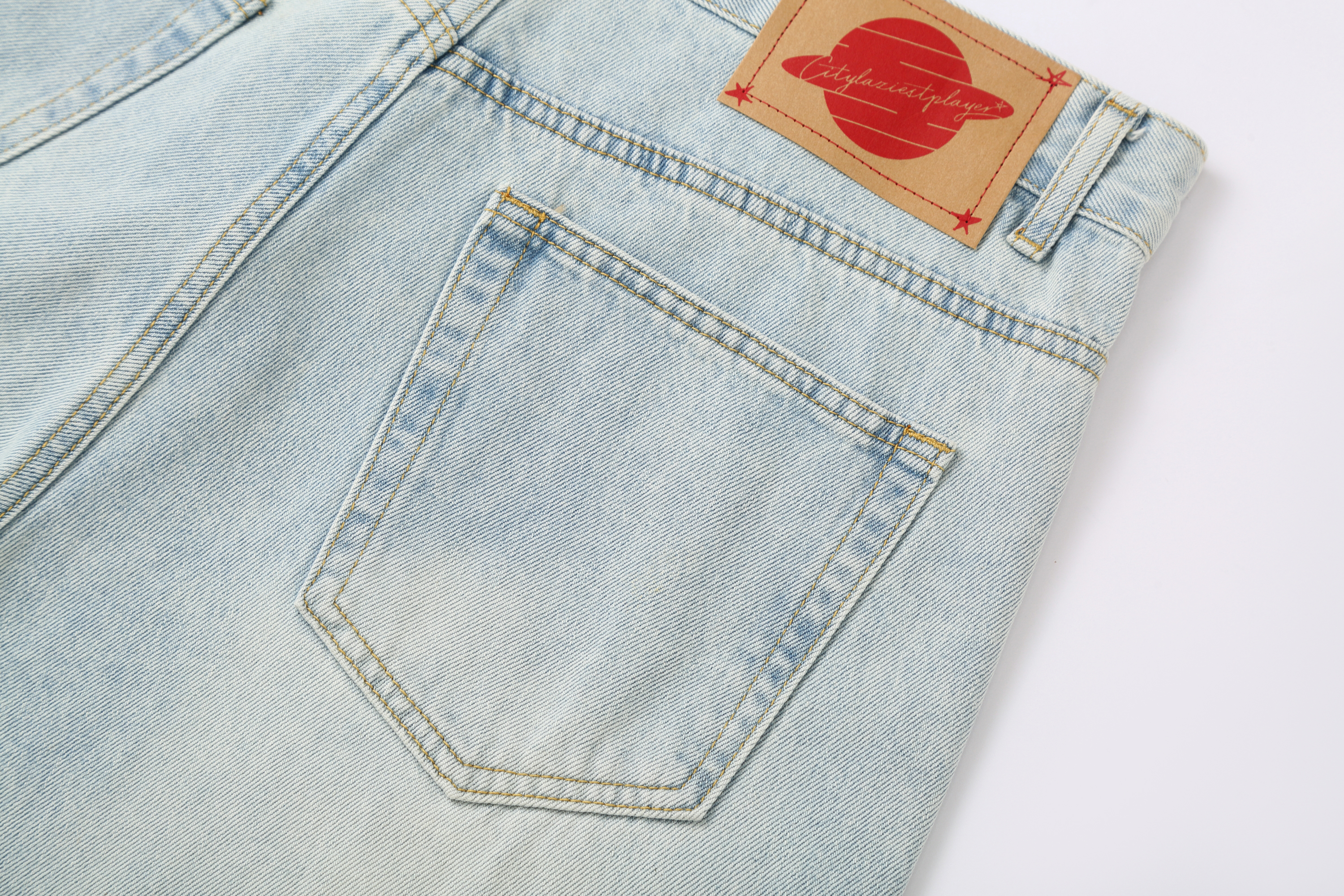 CLP Washed Metal Clasp Denim Shorts