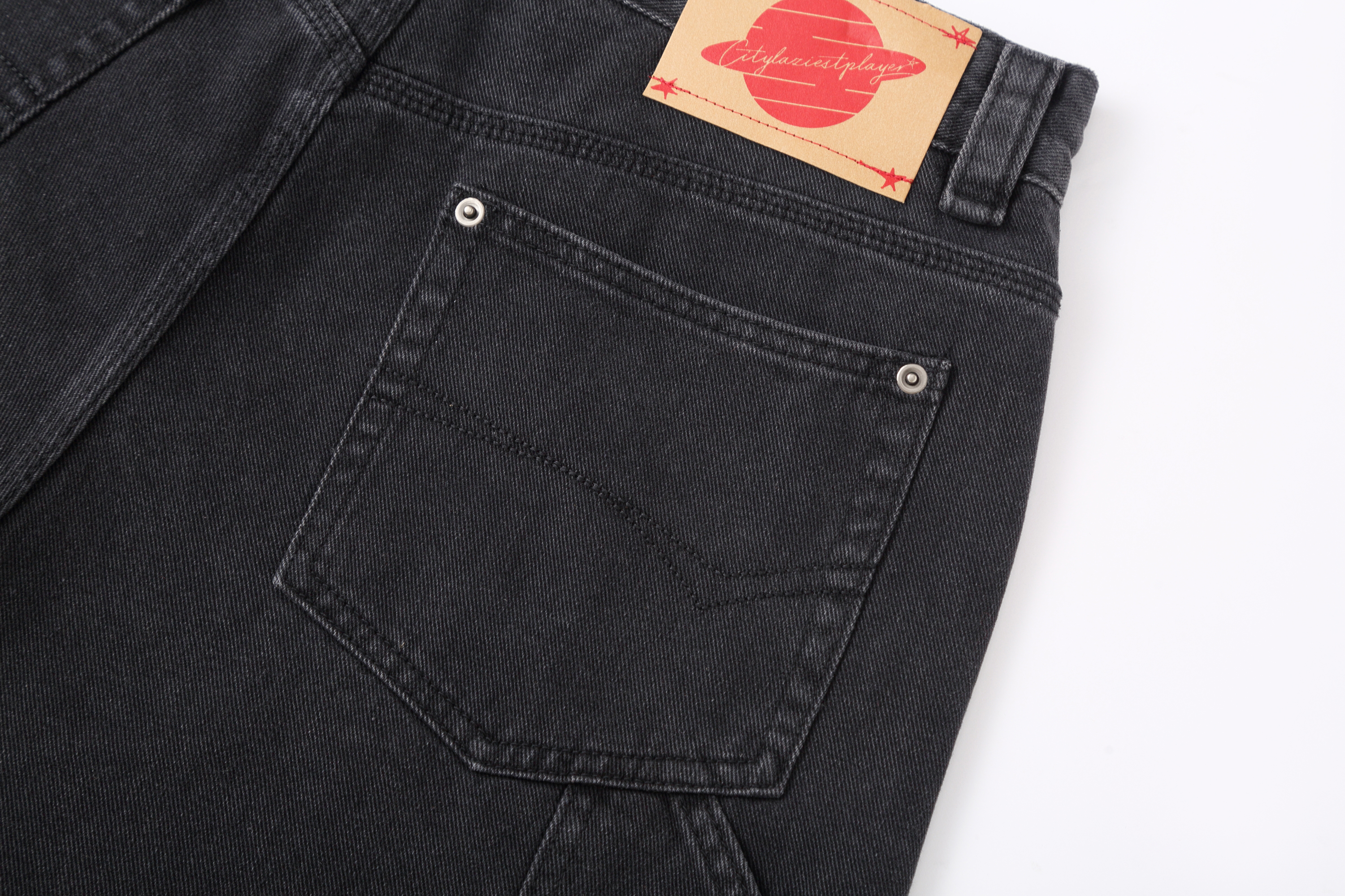 CLP Retro Washed Raw Edge Paneled Shorts