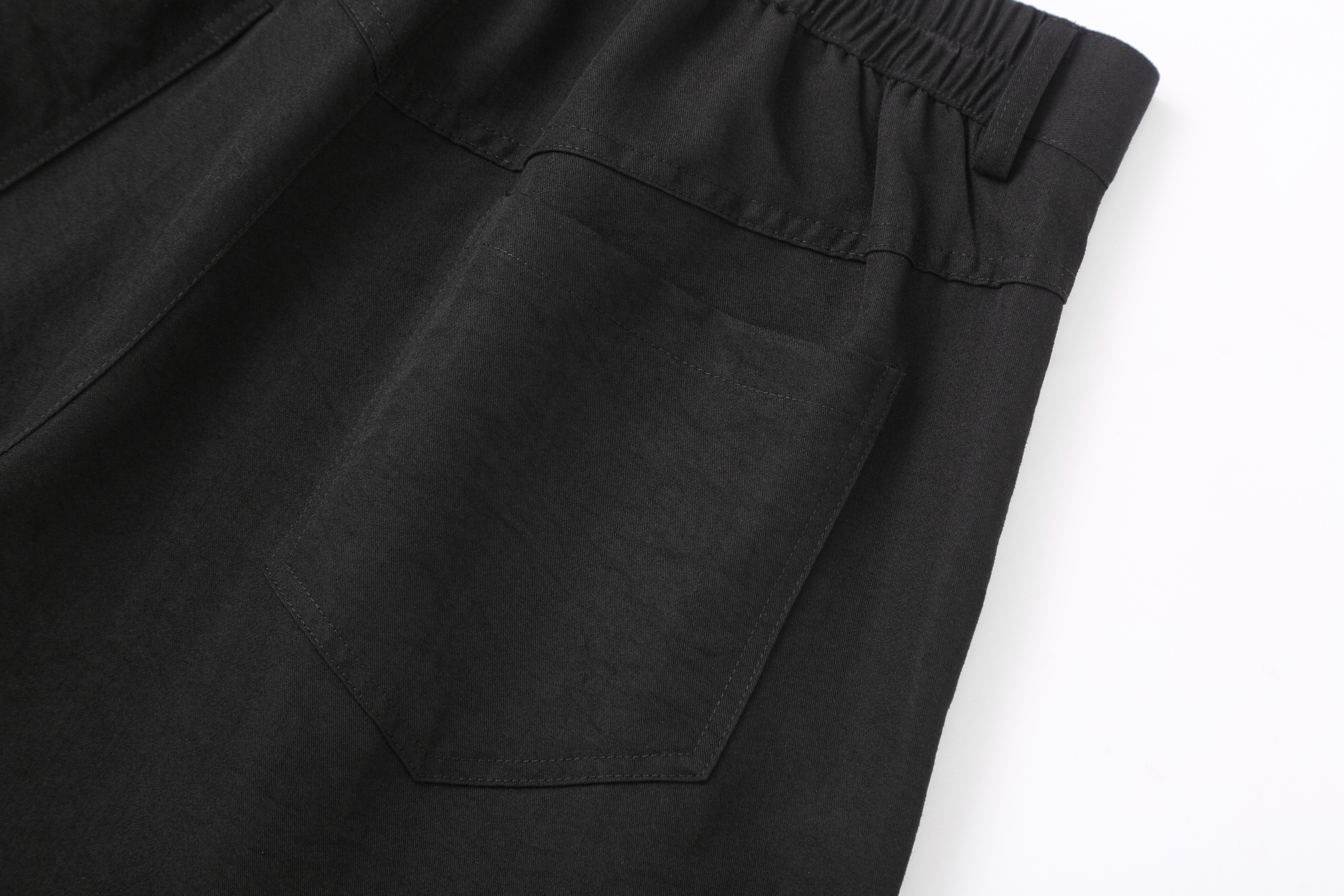 CLP Draped Elastic-Waist Curved Trousers
