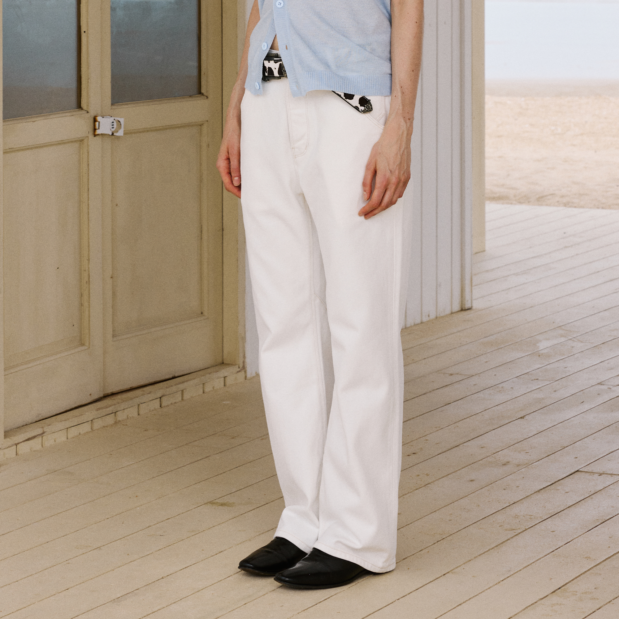 IN EXISTENCE Minimal Straight-Leg Denim Pants