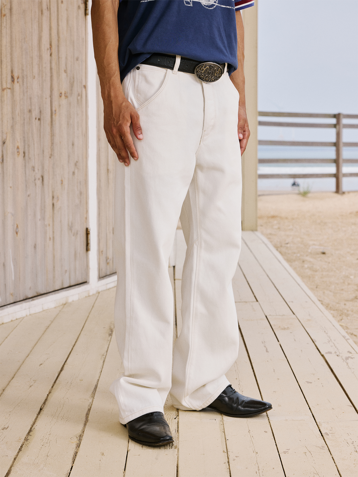 IN EXISTENCE Minimal Straight-Leg Denim Pants