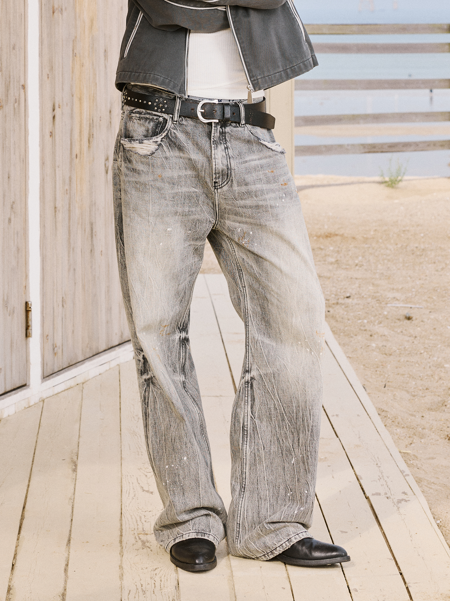 IN EXISTENCE Selvedge Slub Yarn Straight-Leg Jeans