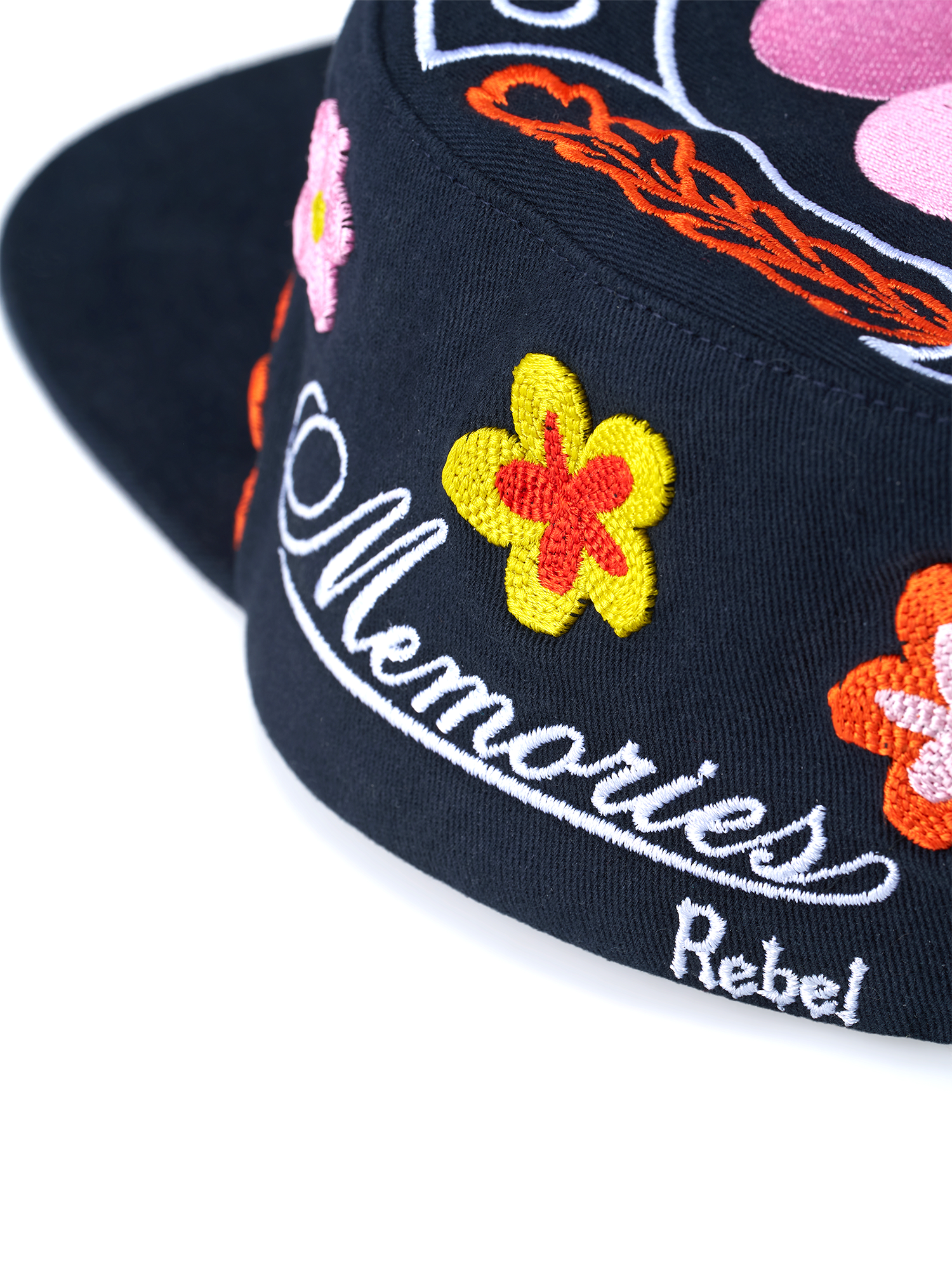 SANB Floral Embroidered Pillbox Cap