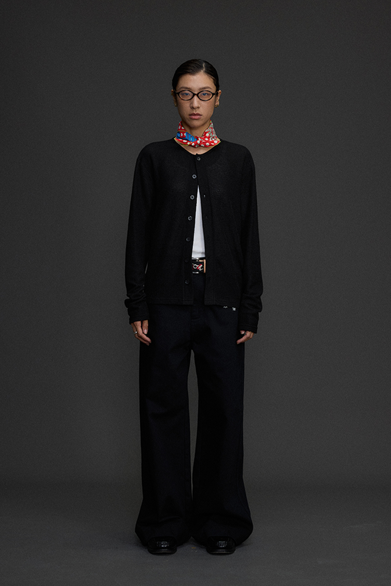 NIANJIUYIKOUER Embroidered Wide-Leg Twill Pants, premium urban and streetwear designers apparel on PROJECTISR.com, NIANJIUYIKOUER