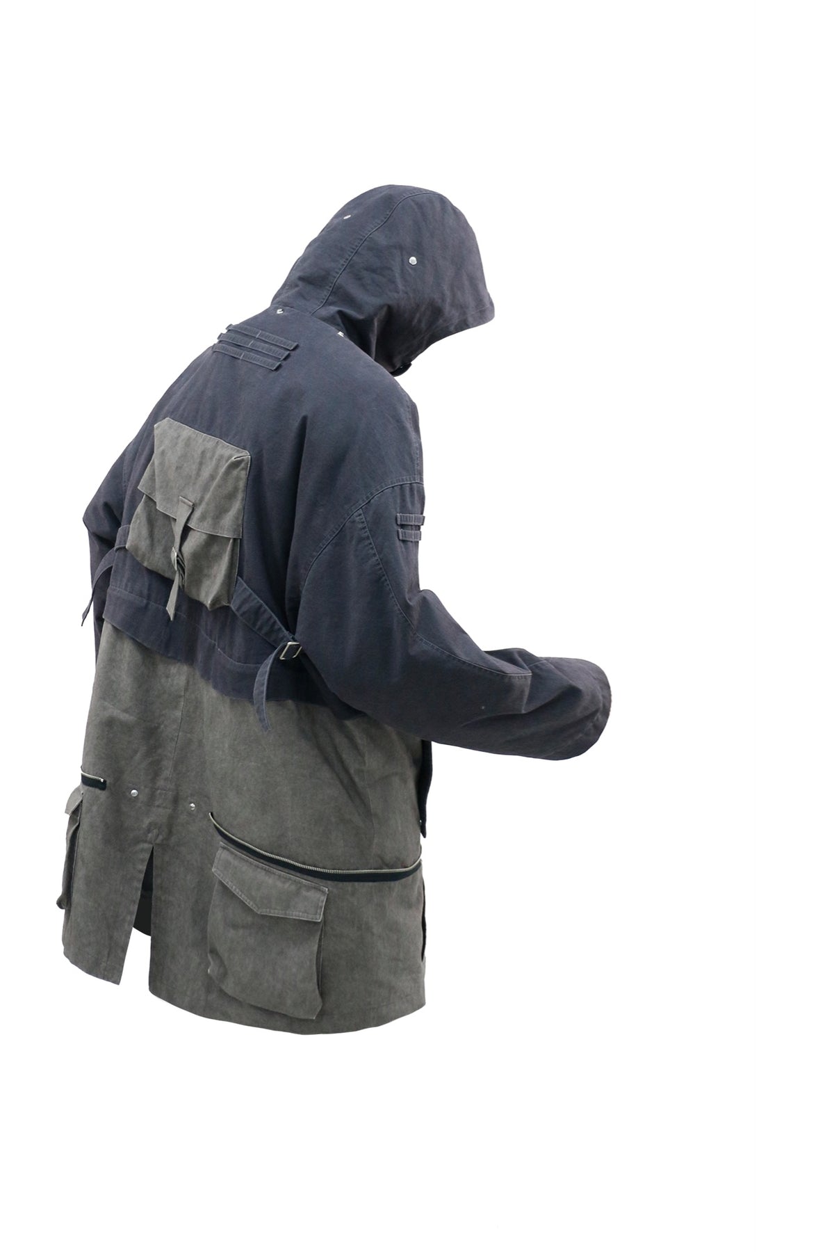 RELABEL Detachable Down-Liner Convertible Trench Coat — flat lay