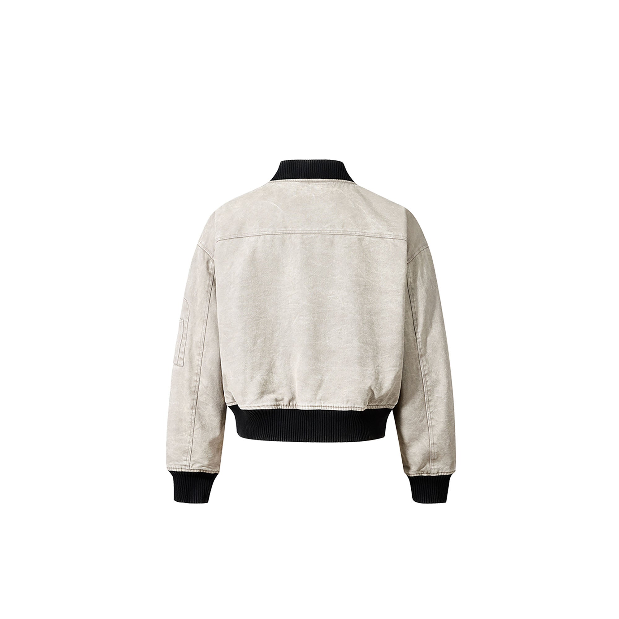 FORFEARTHAT Faded Wash Utility Bomber Jacket