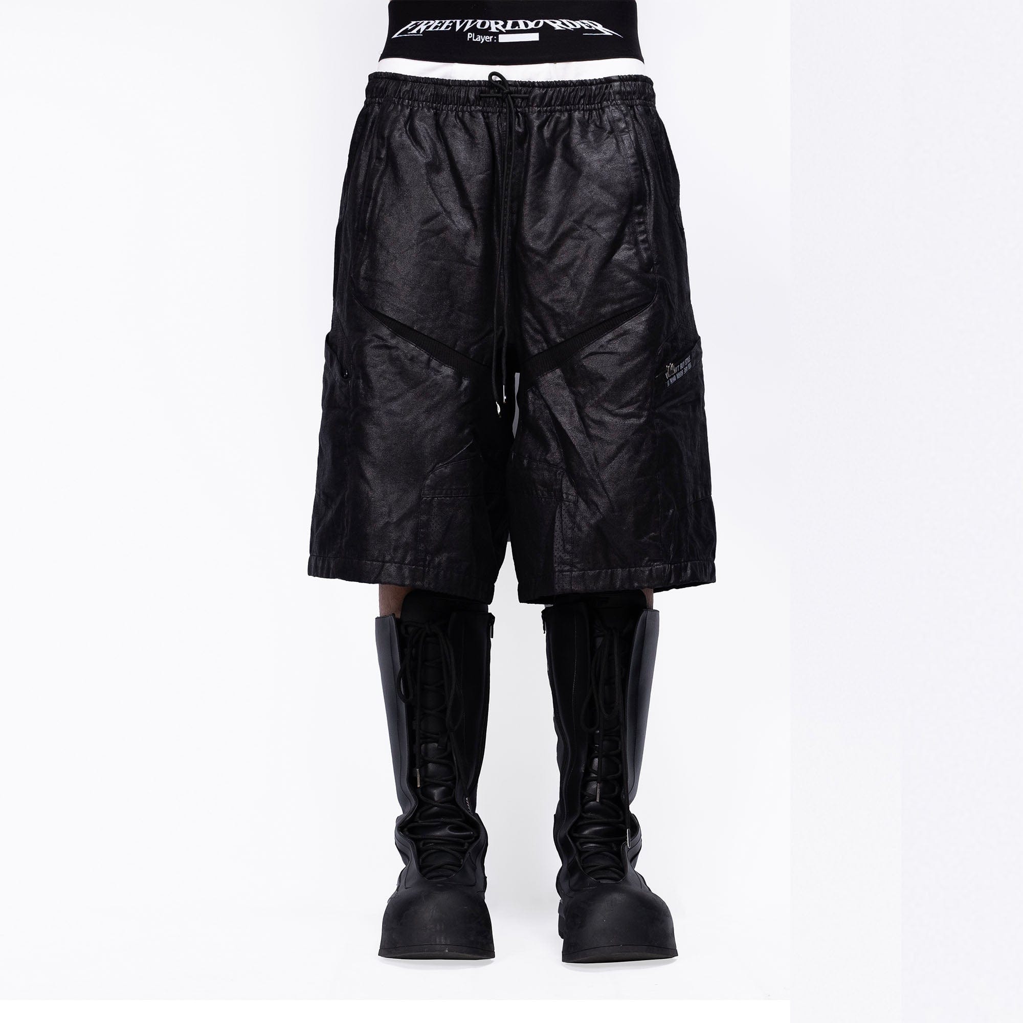 FVVO Multi-Panel Glossy Shorts, premium urban and streetwear designers apparel on PROJECTISR.com, FVVO