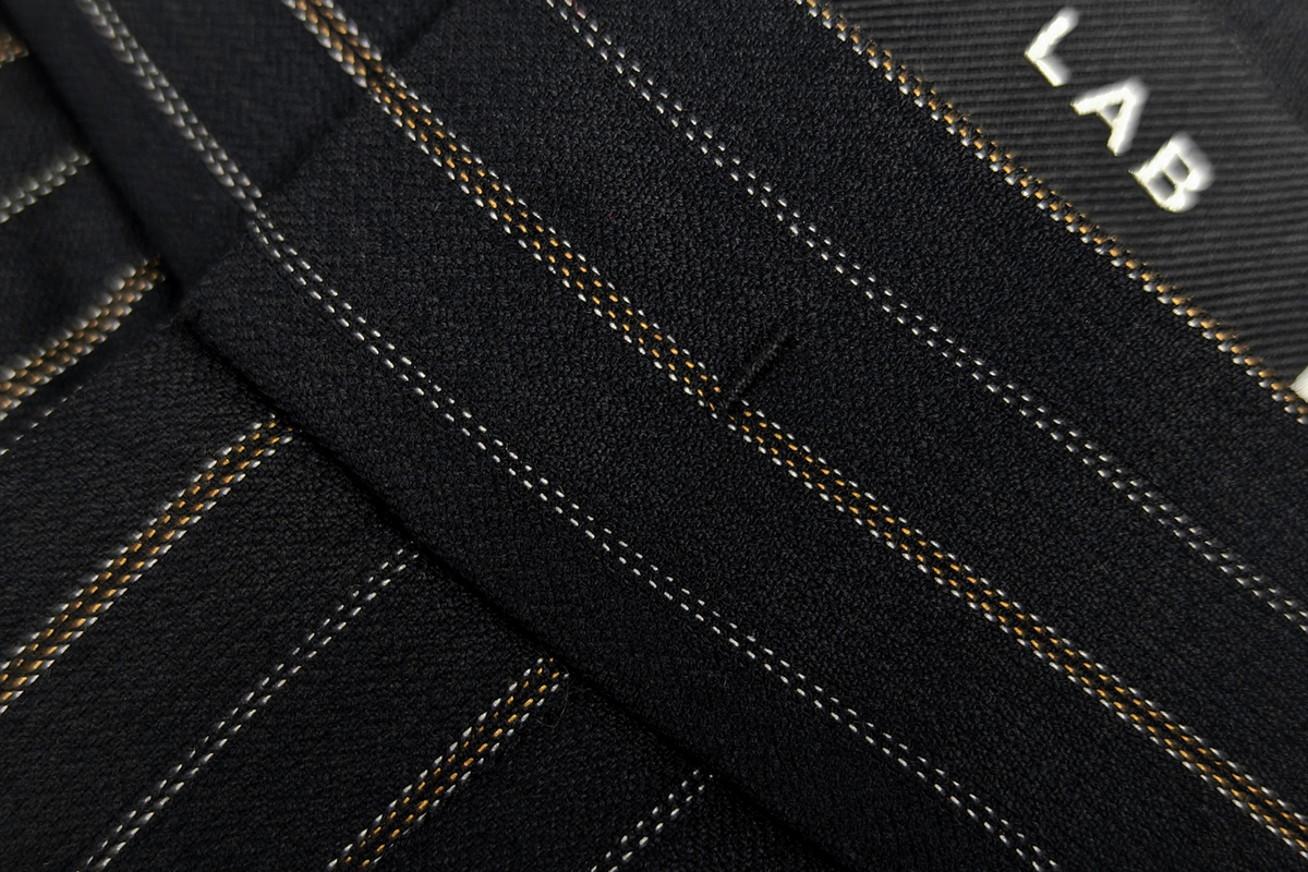 FACEONLAB Striped Wool-Blend Wide-Leg Trousers