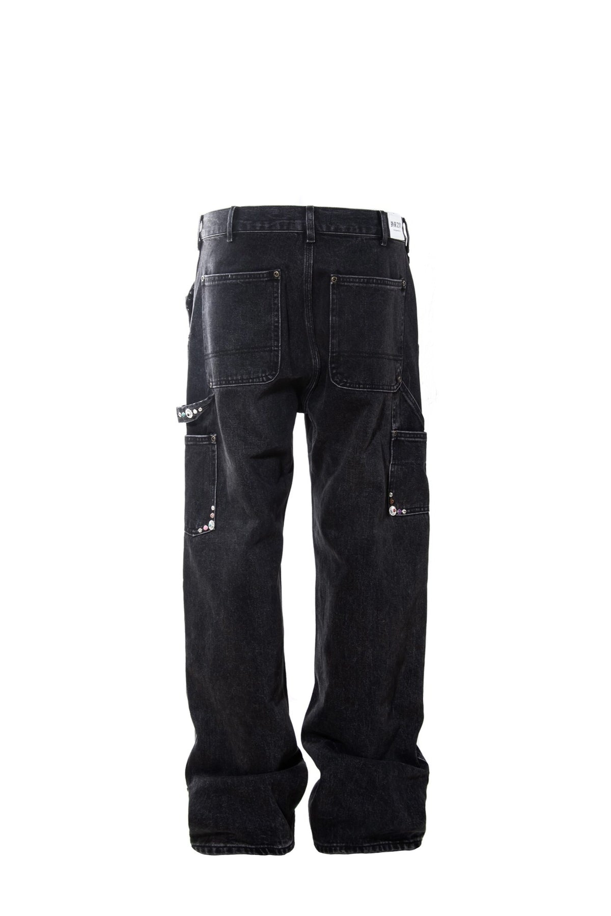 ZWDH Studded Relaxed-Fit Jeans — flat lay