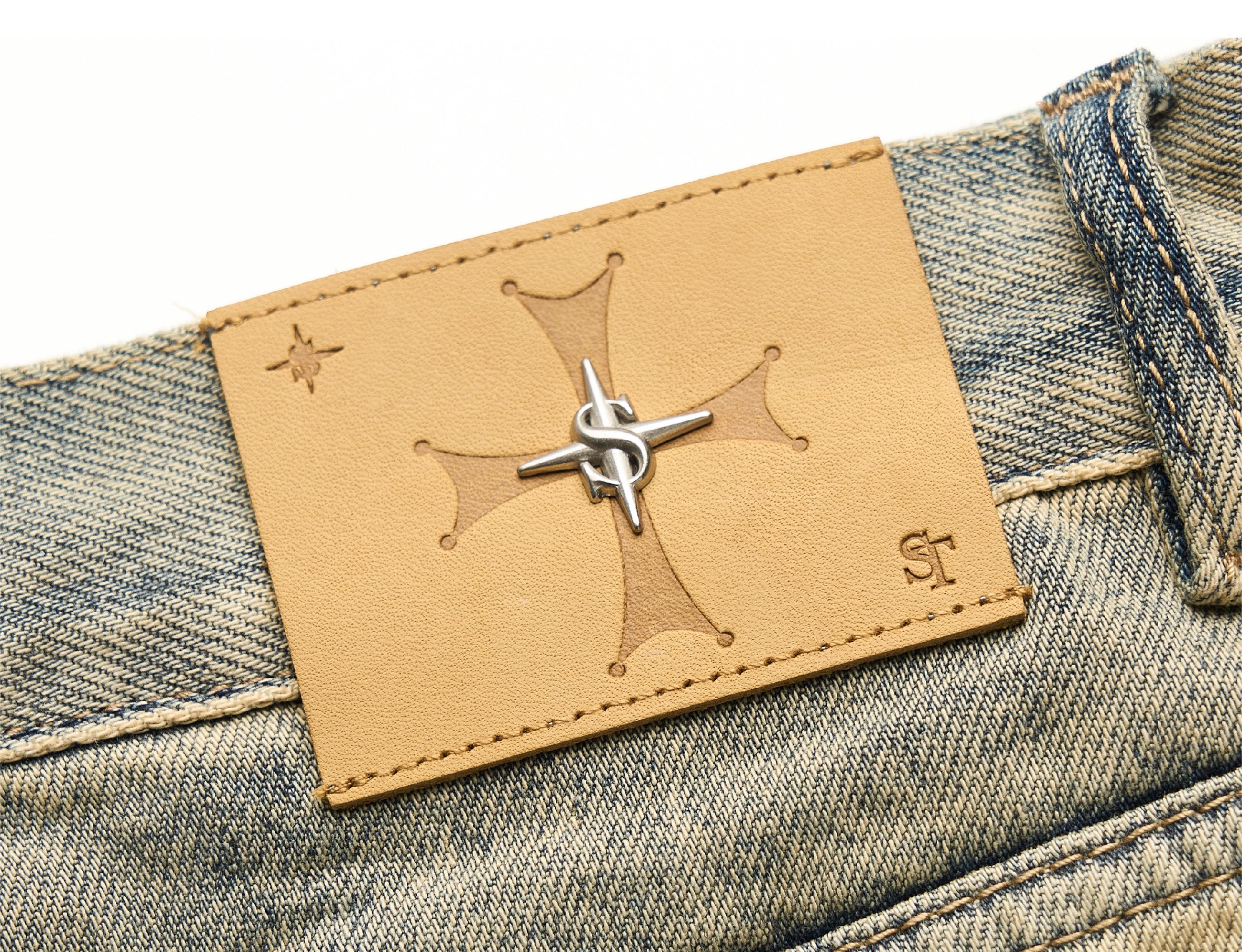 STEEPC Distressed Layered Denim Overlay Pants, premium urban and streetwear designers apparel on PROJECTISR.com, STEEPC