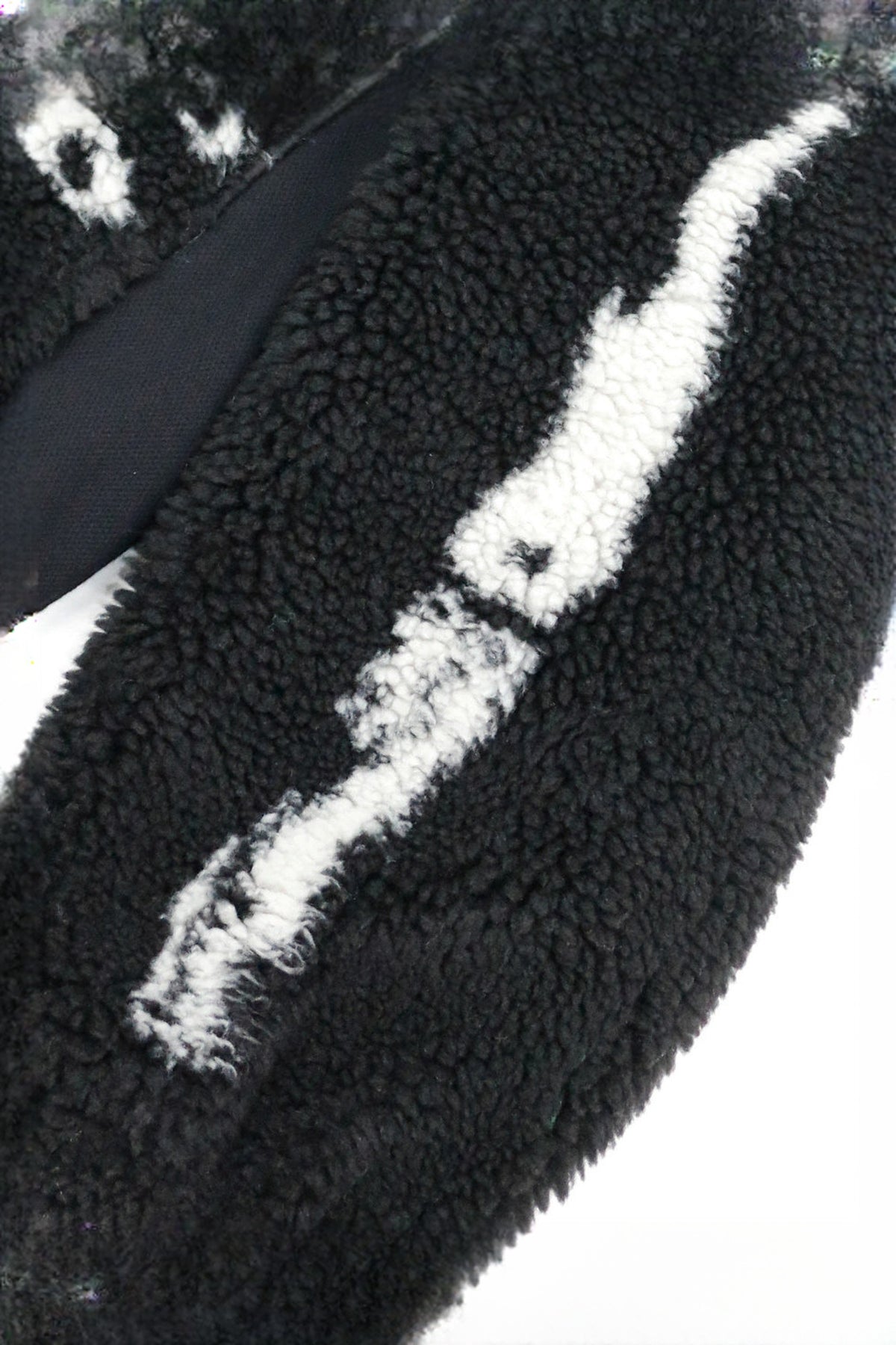 RELABEL Bone Graphic Wool-Blend Deconstructed Spliced Stand-Collar Coat — flat-lay detail