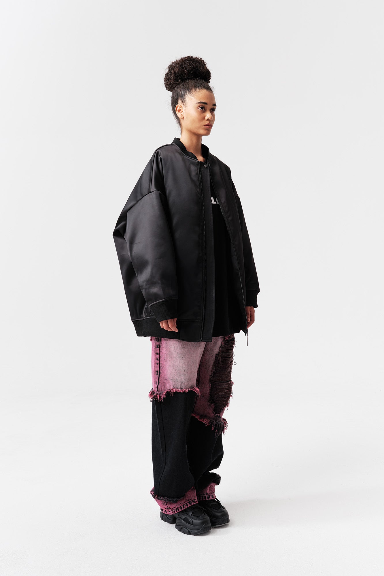 VANN VALRENCE Satin Oversized Down Bomber