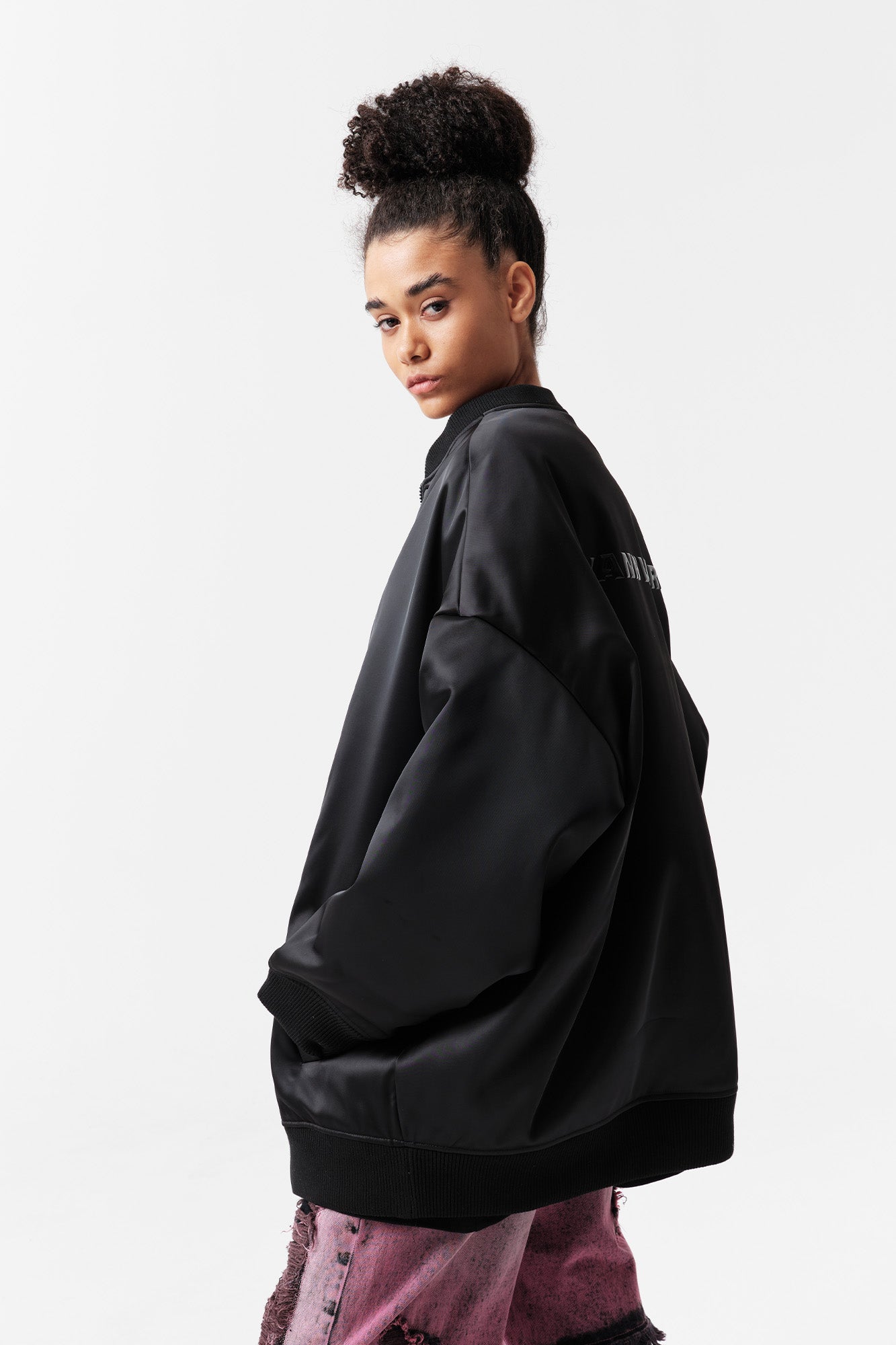 VANN VALRENCE Satin Oversized Down Bomber