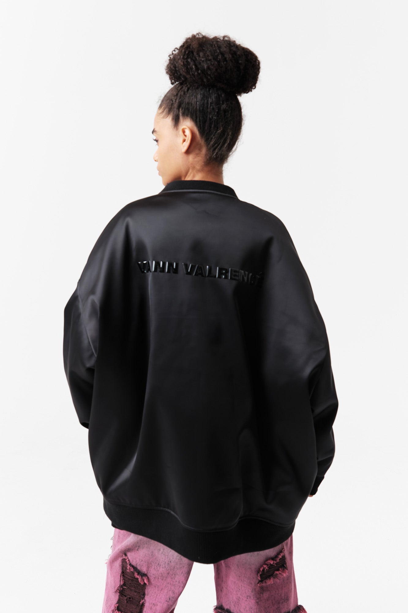 VANN VALRENCE Satin Oversized Down Bomber