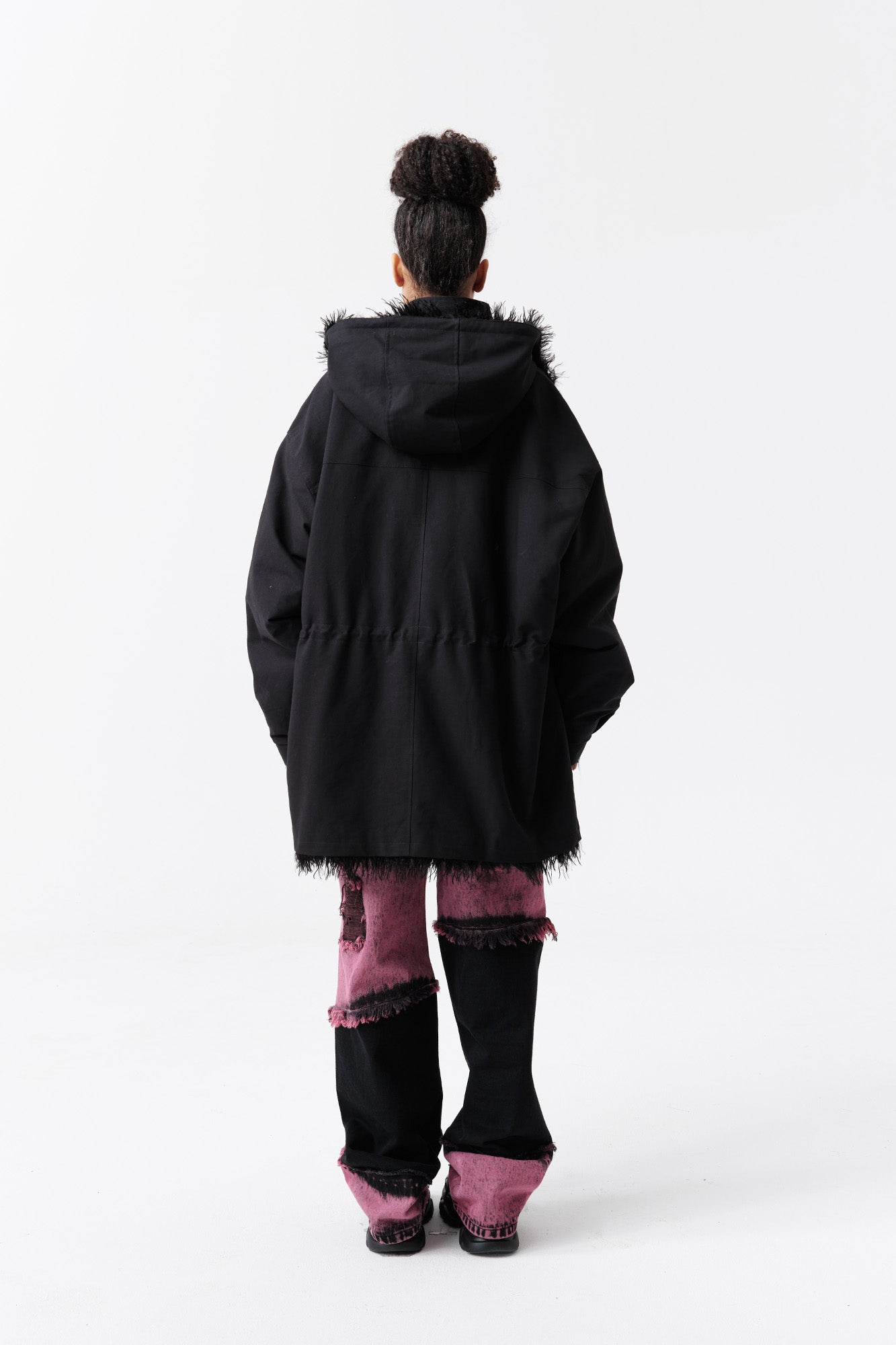 VANN VALRENCE Detachable Hood Faux-Fur Collar Parka