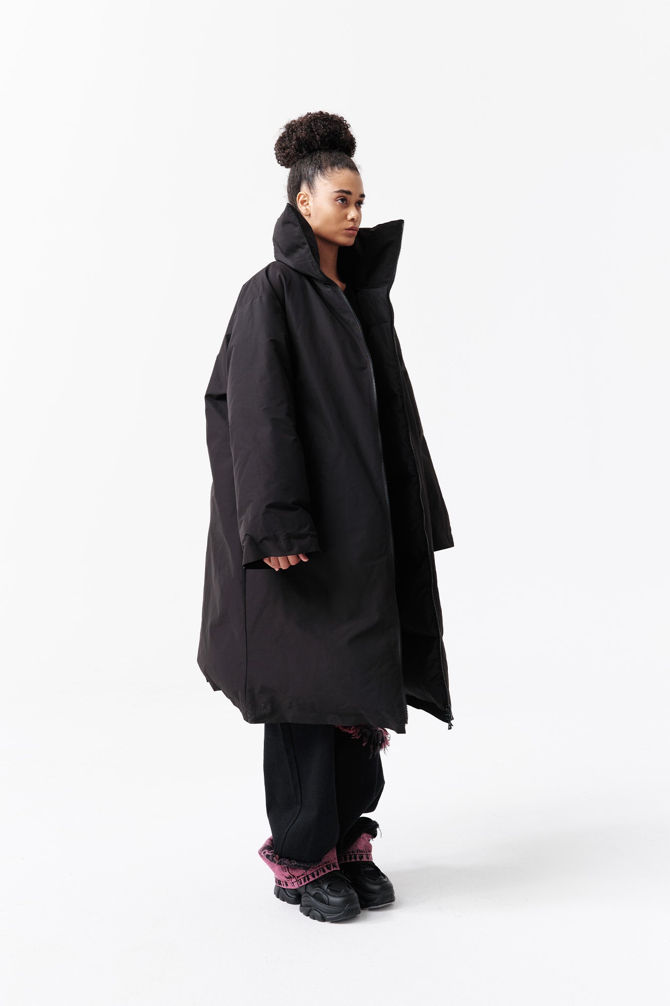 VANN VALRENCE High-Neck Oversized Long Down Coat