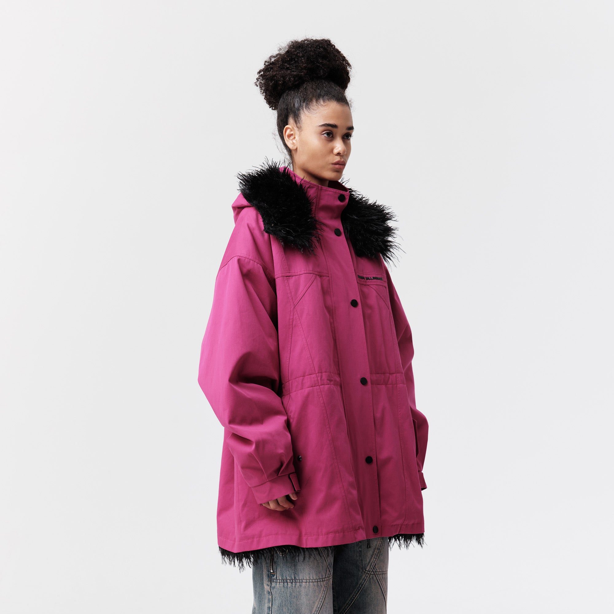 VANN VALRENCE Detachable Hood Faux-Fur Collar Parka